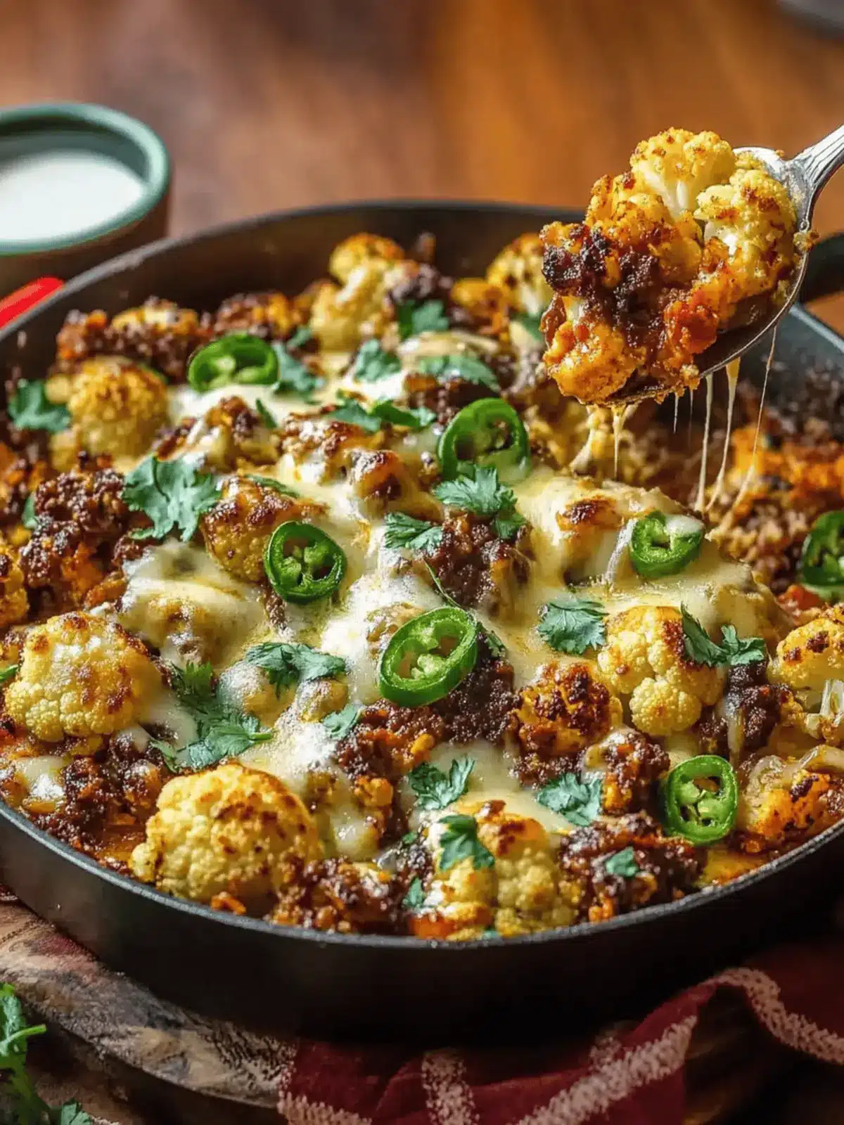 Spicy Skillet Cauliflower Bake