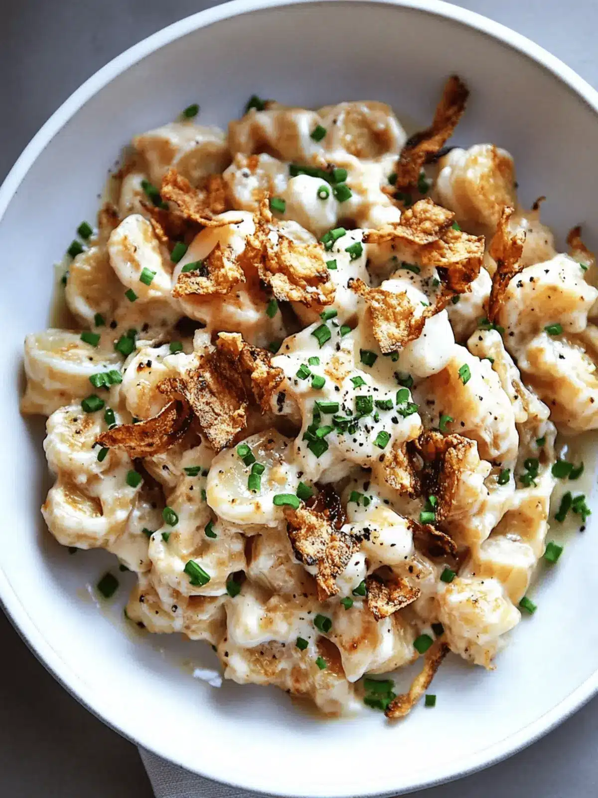 Brown Butter Miso & Roasted Garlic Radiatori with Crispy Shallots
