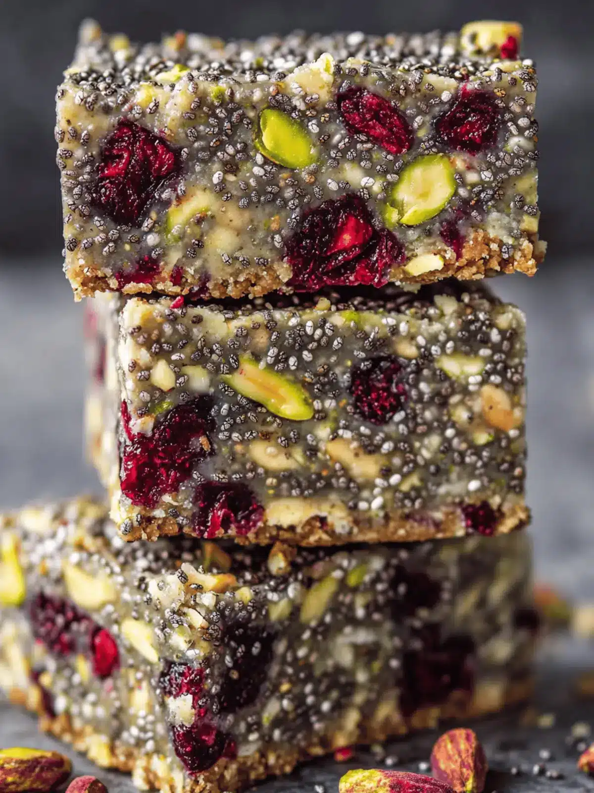 Pistachio Cranberry Chia Bars