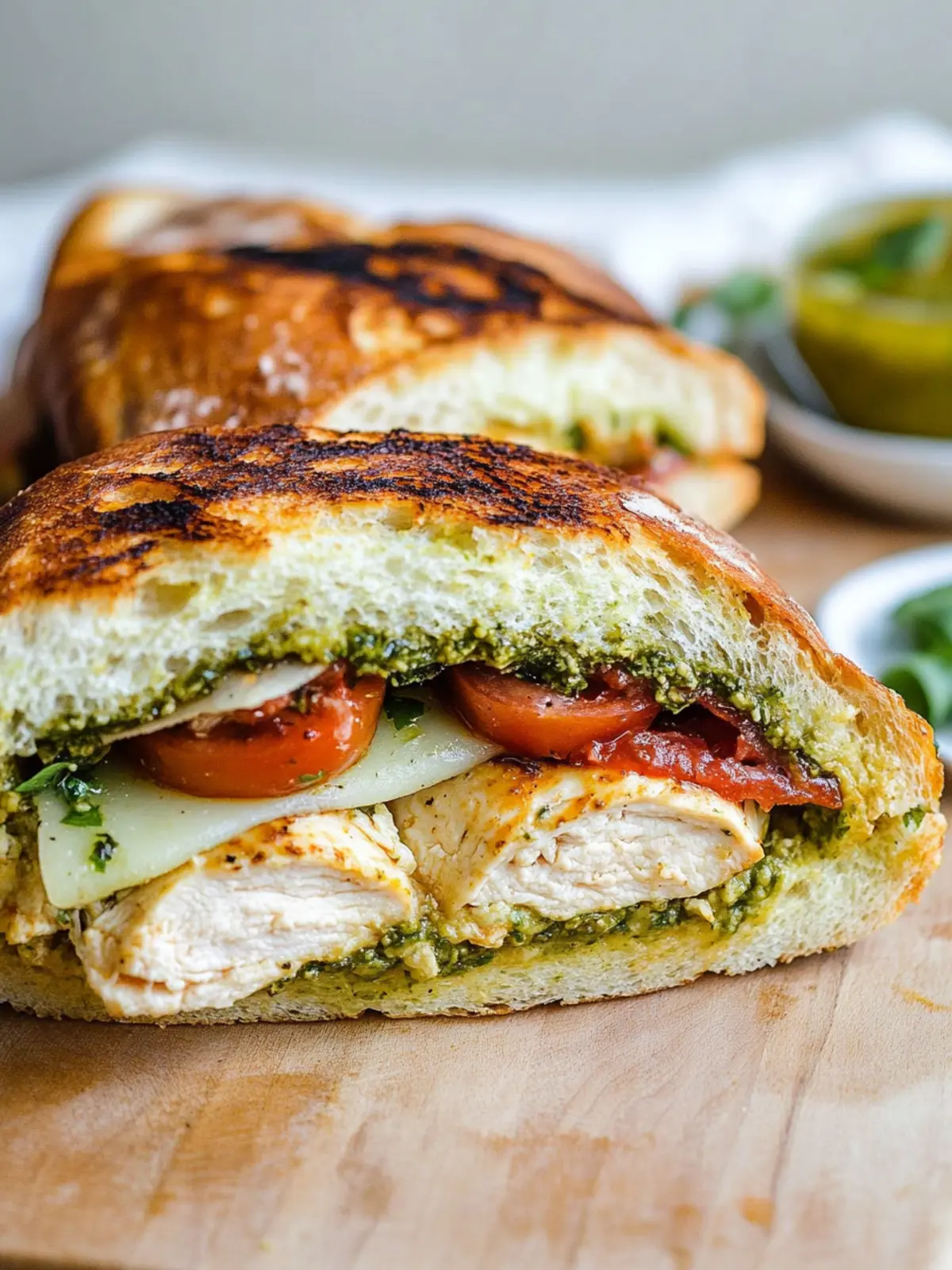 Caprese Chicken Pressed Sandwich