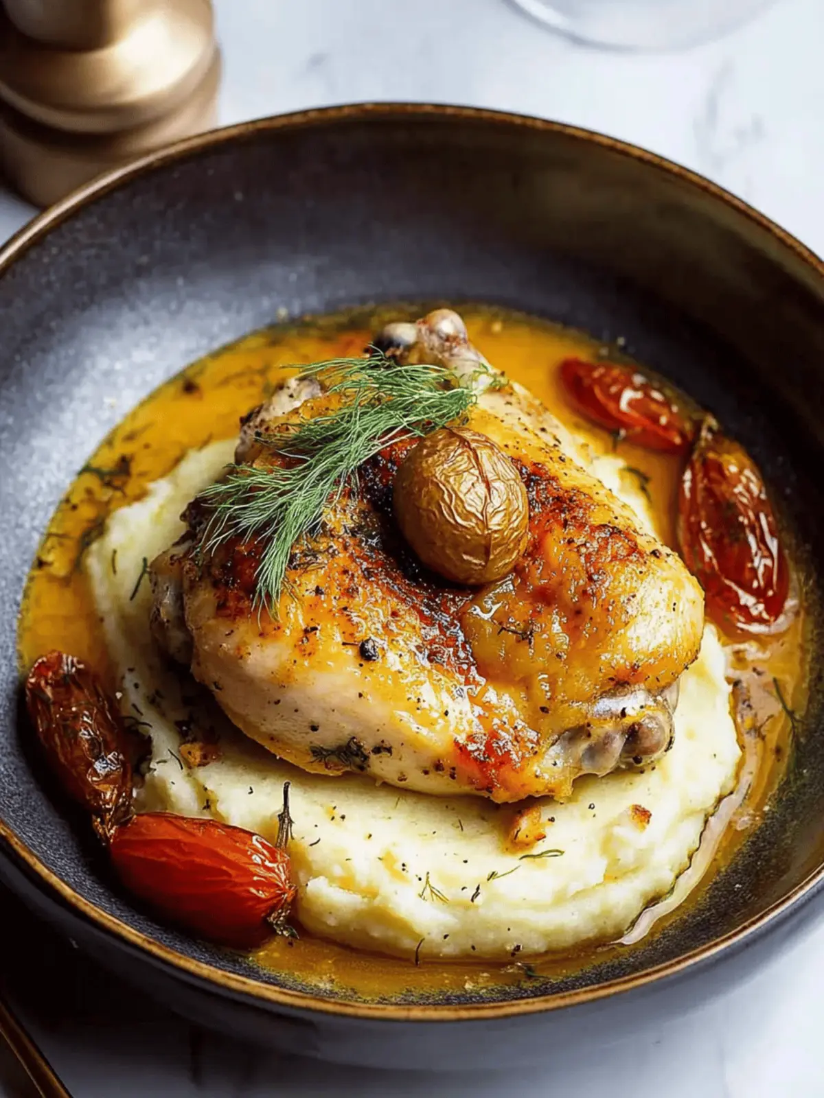 Savory Roast Chicken and Fennel with Creamy Mashed Potatoes
