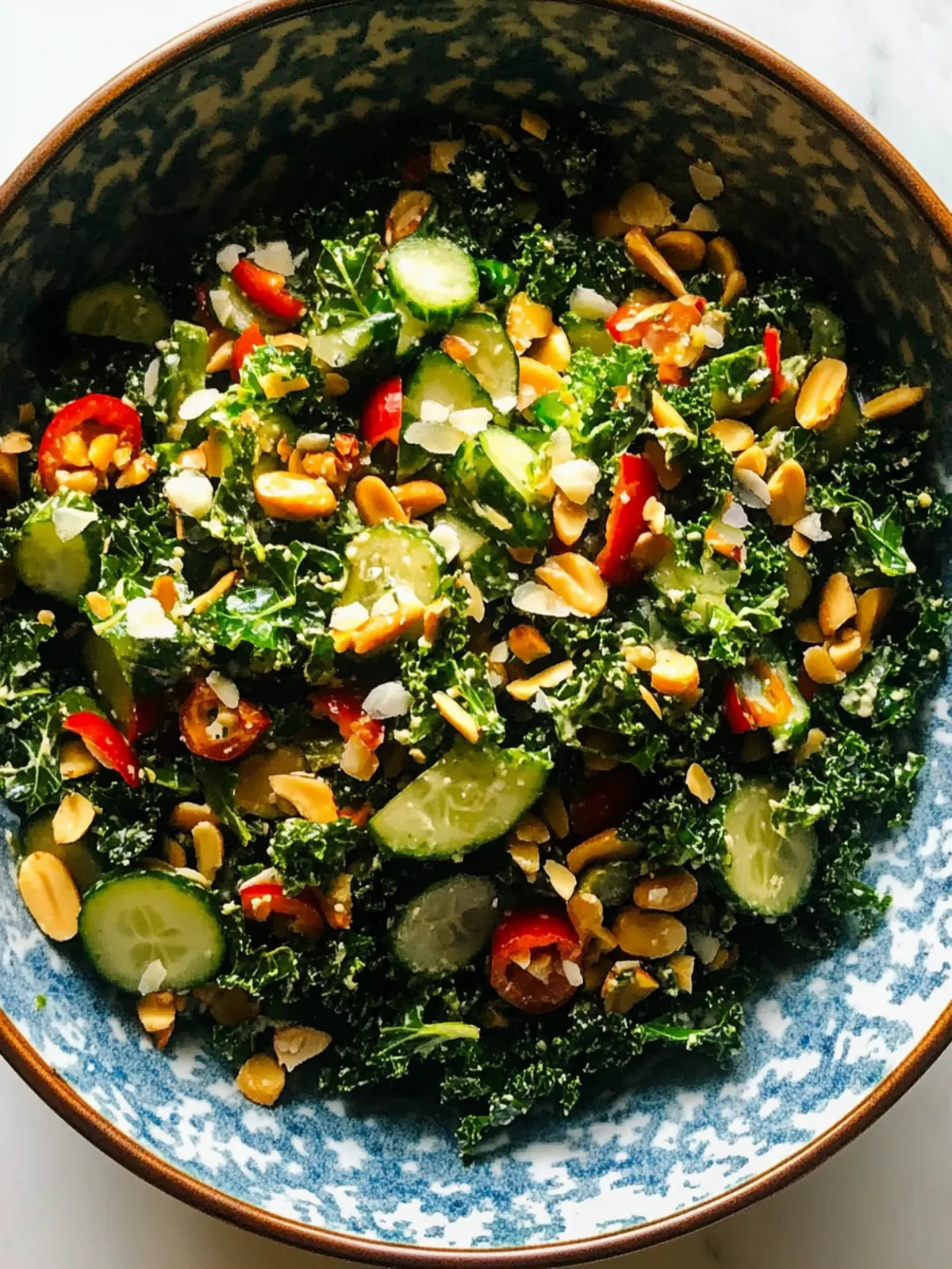 Roasted Peanut Kale Crunch Salad