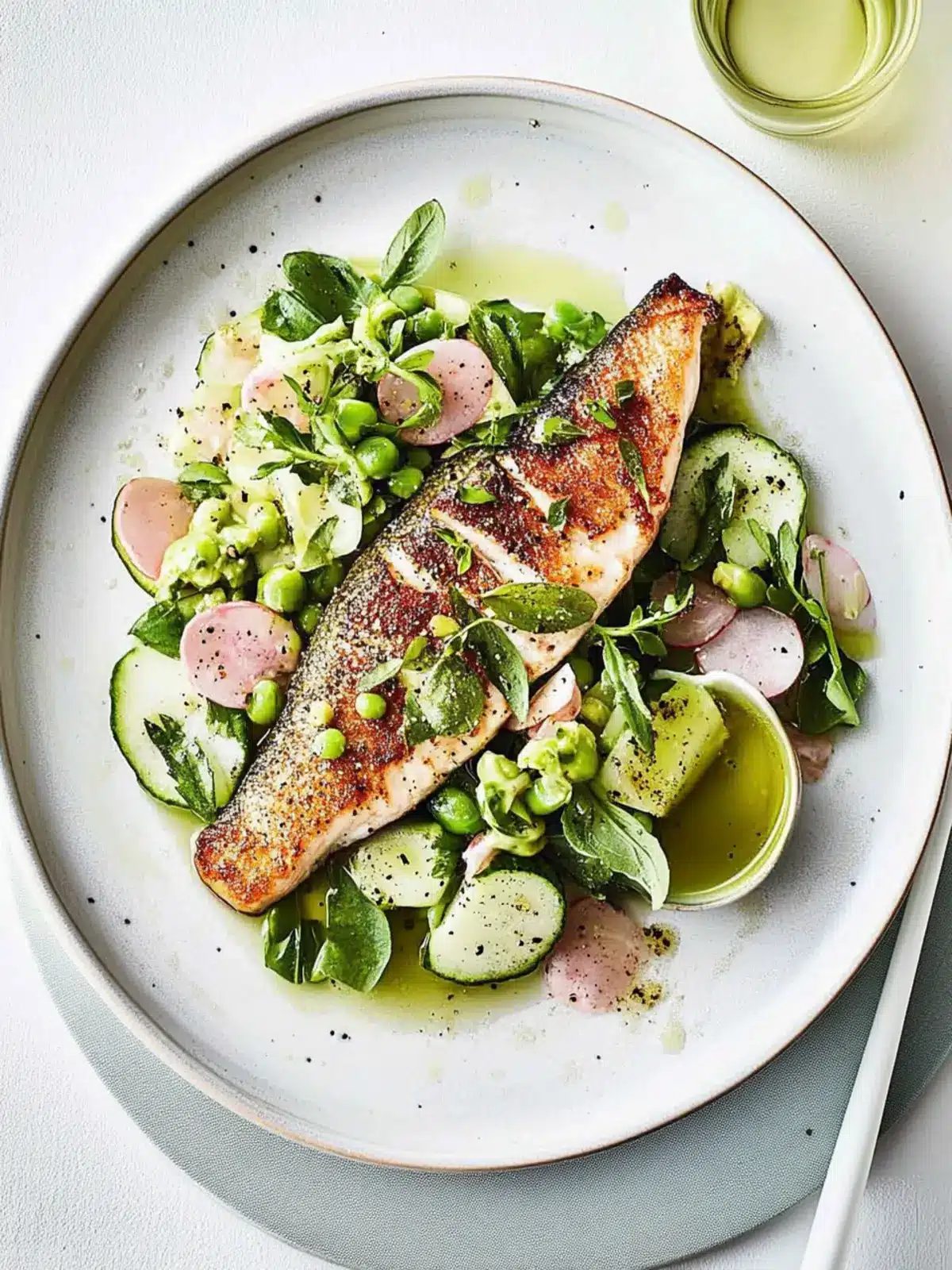 Crispy-Skinned Snapper with a Spring Salad