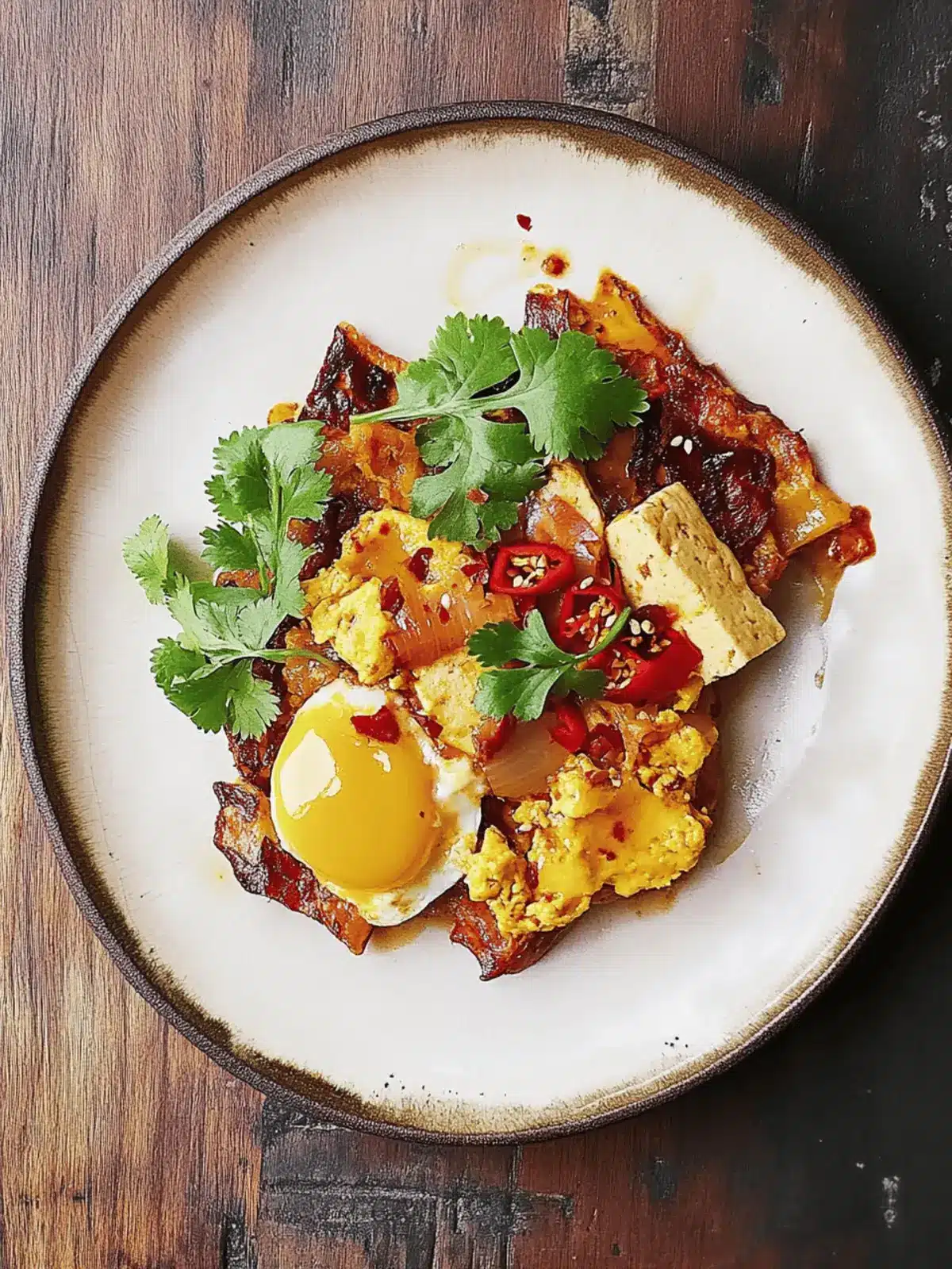 Spicy tofu & sweet pepper eggs