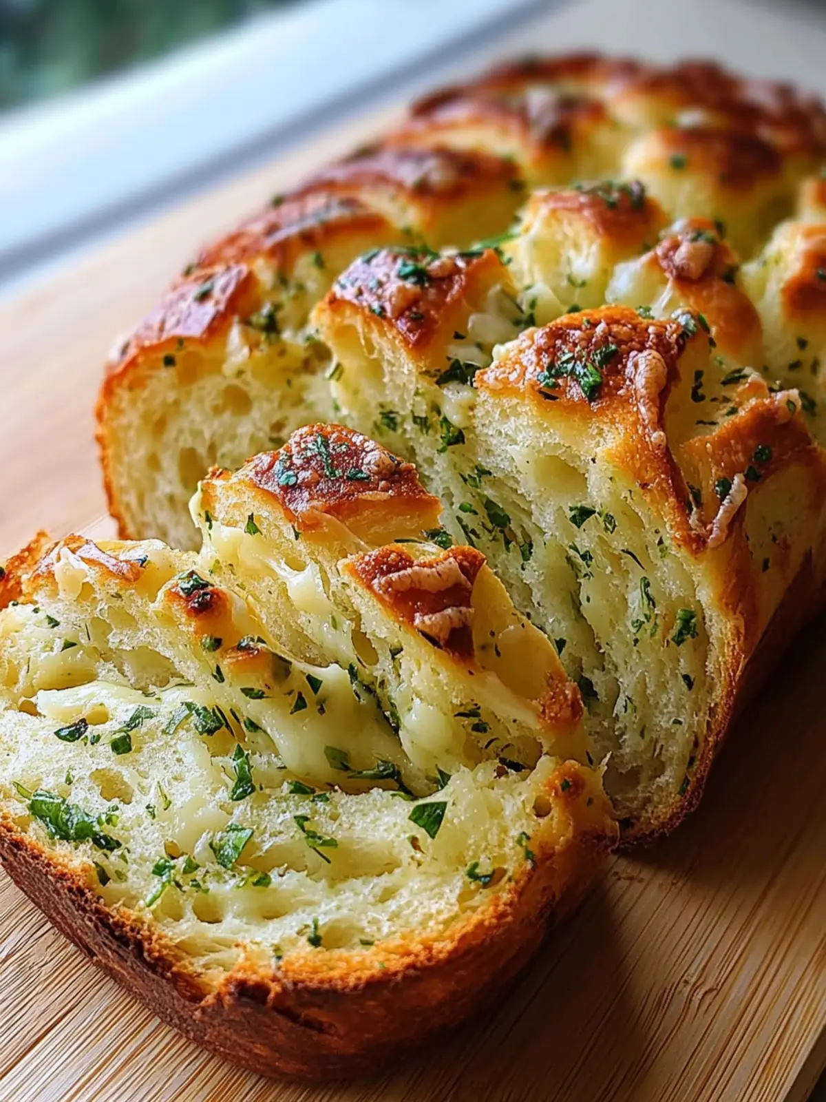 Swirled Garlic Herb and Cheese Bread