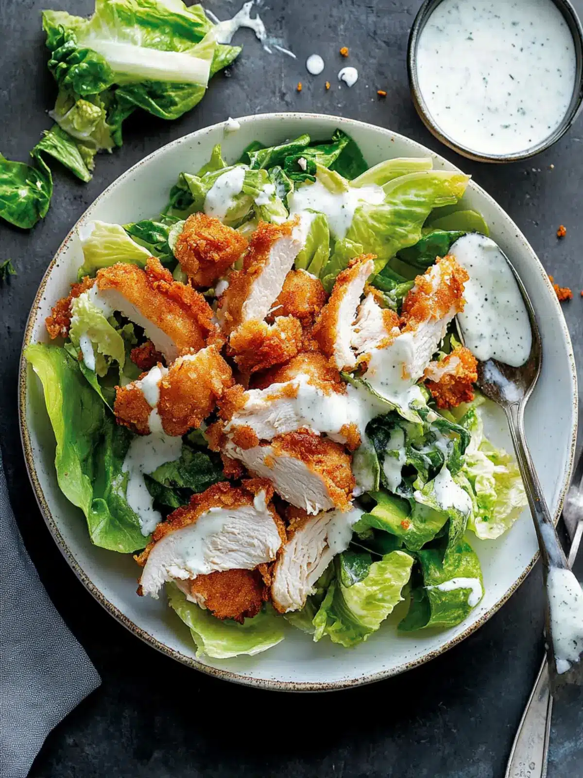 Southern Style Crispy Chicken Salad With Buttermilk Dressing