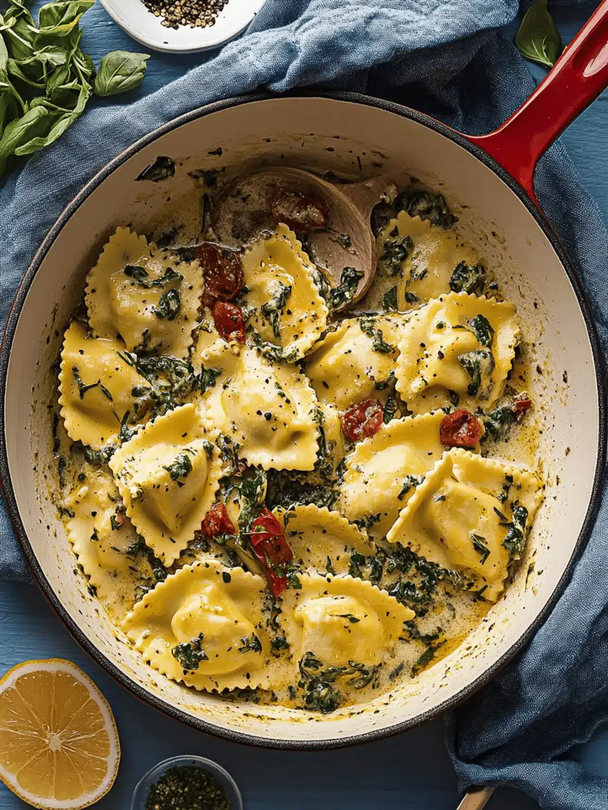 Weeknight Creamy Tuscan Ravioli