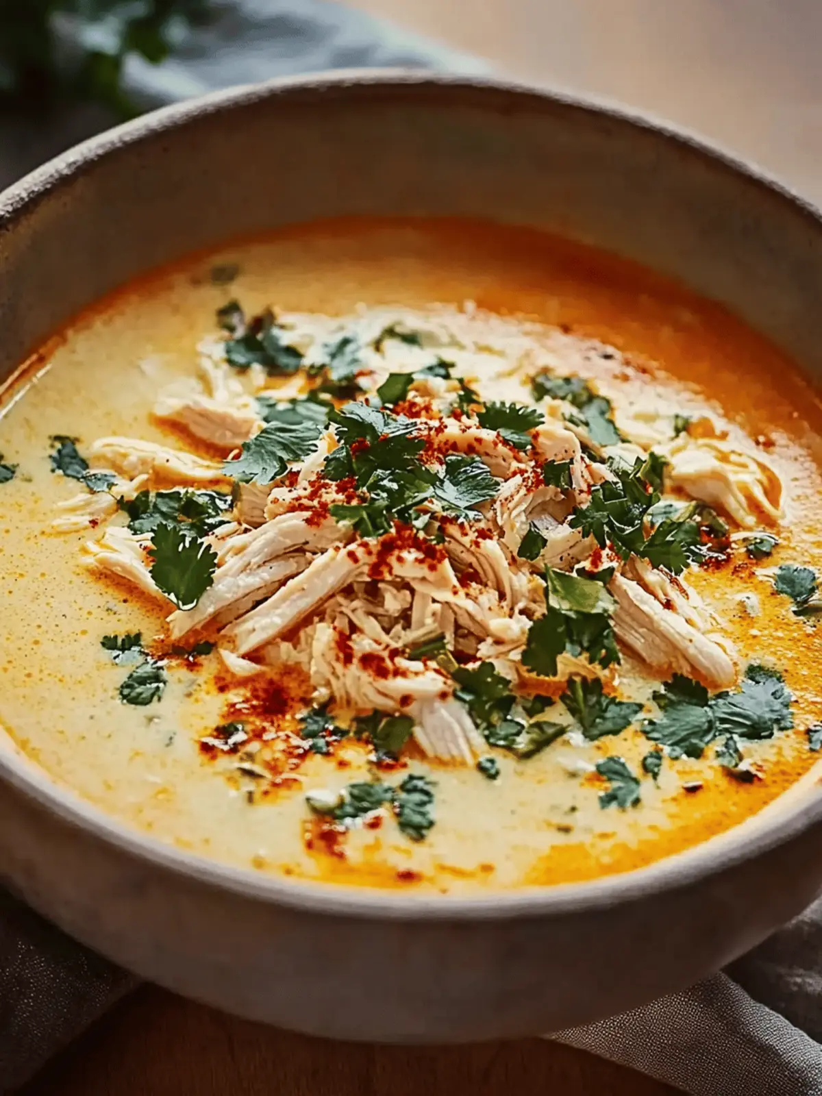 Creamy Chicken Poblano Soup