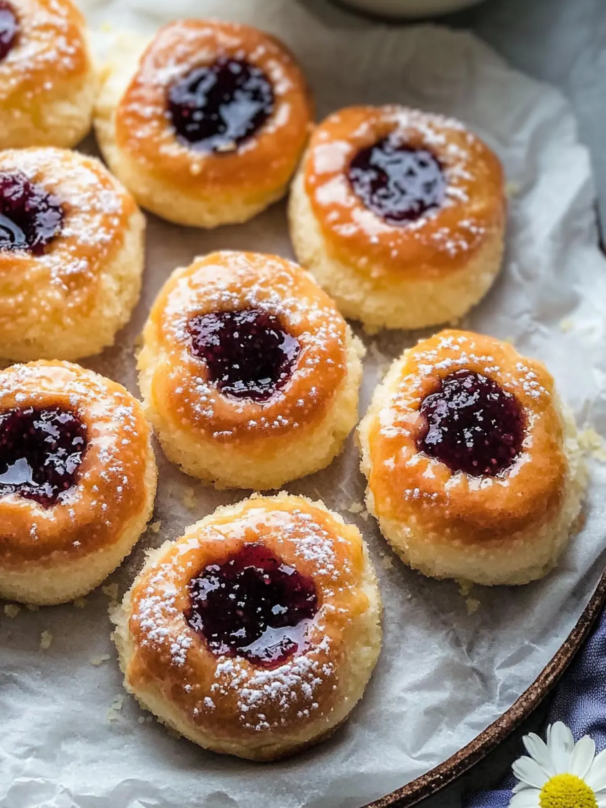 Jam and Custard Buns
