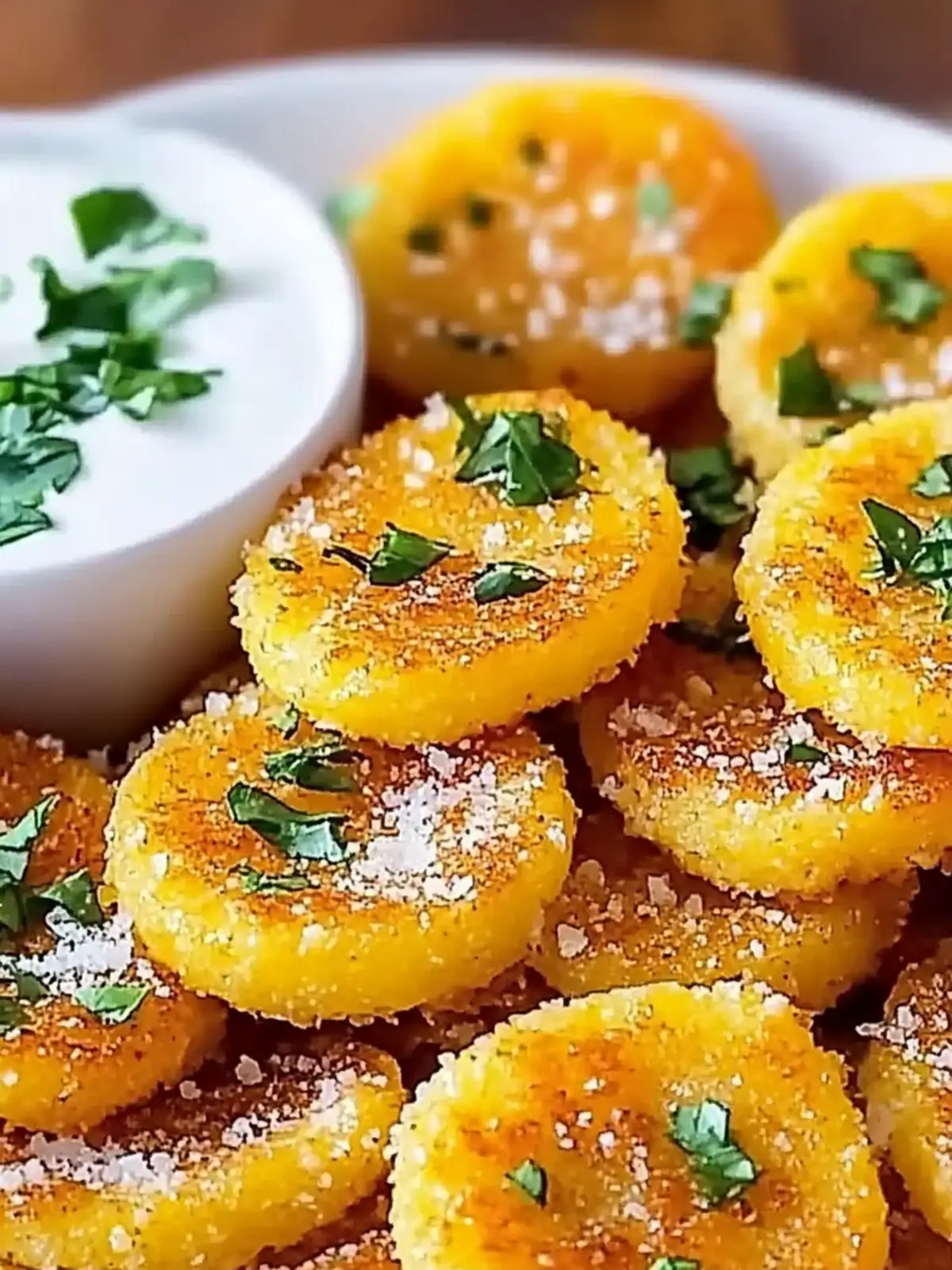 Baked Crispy Parmesan Polenta Rounds