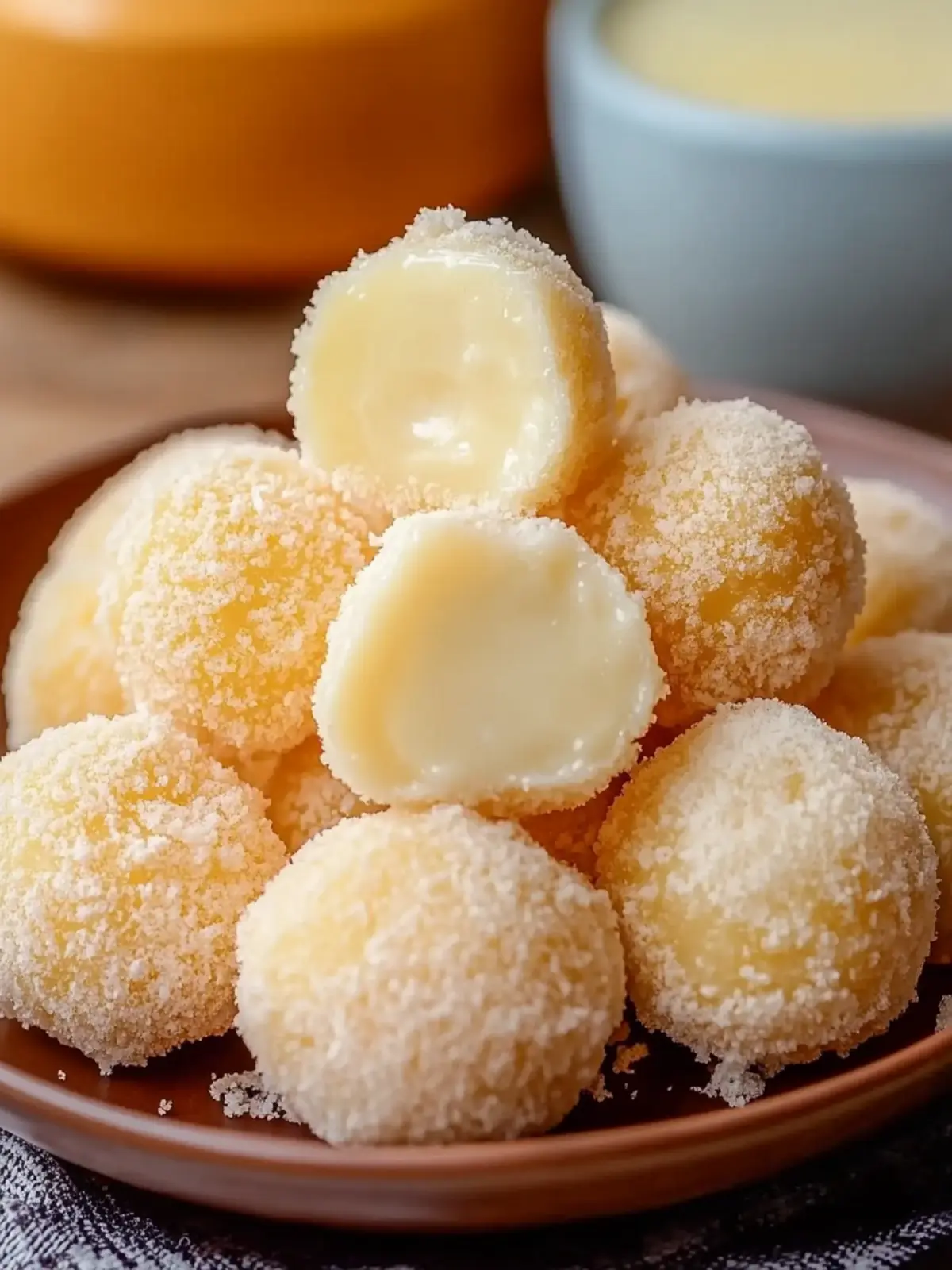 Creamy Custard Mochi Balls