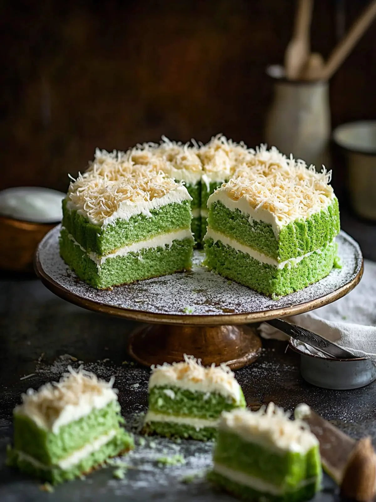 Coconut and Pandan Layer Cake