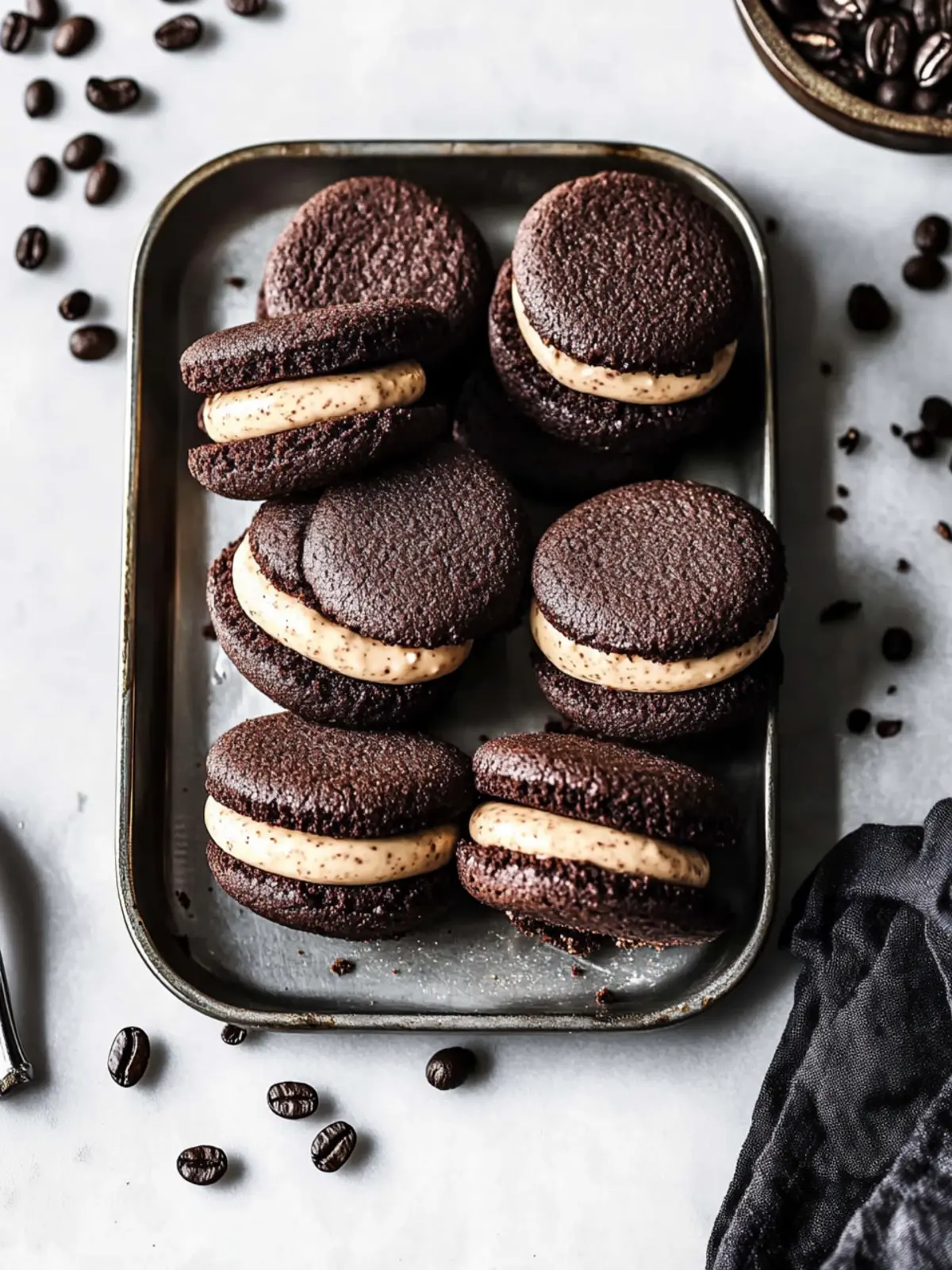Chocolate Coffee Mascarpone Sandwich Cookies