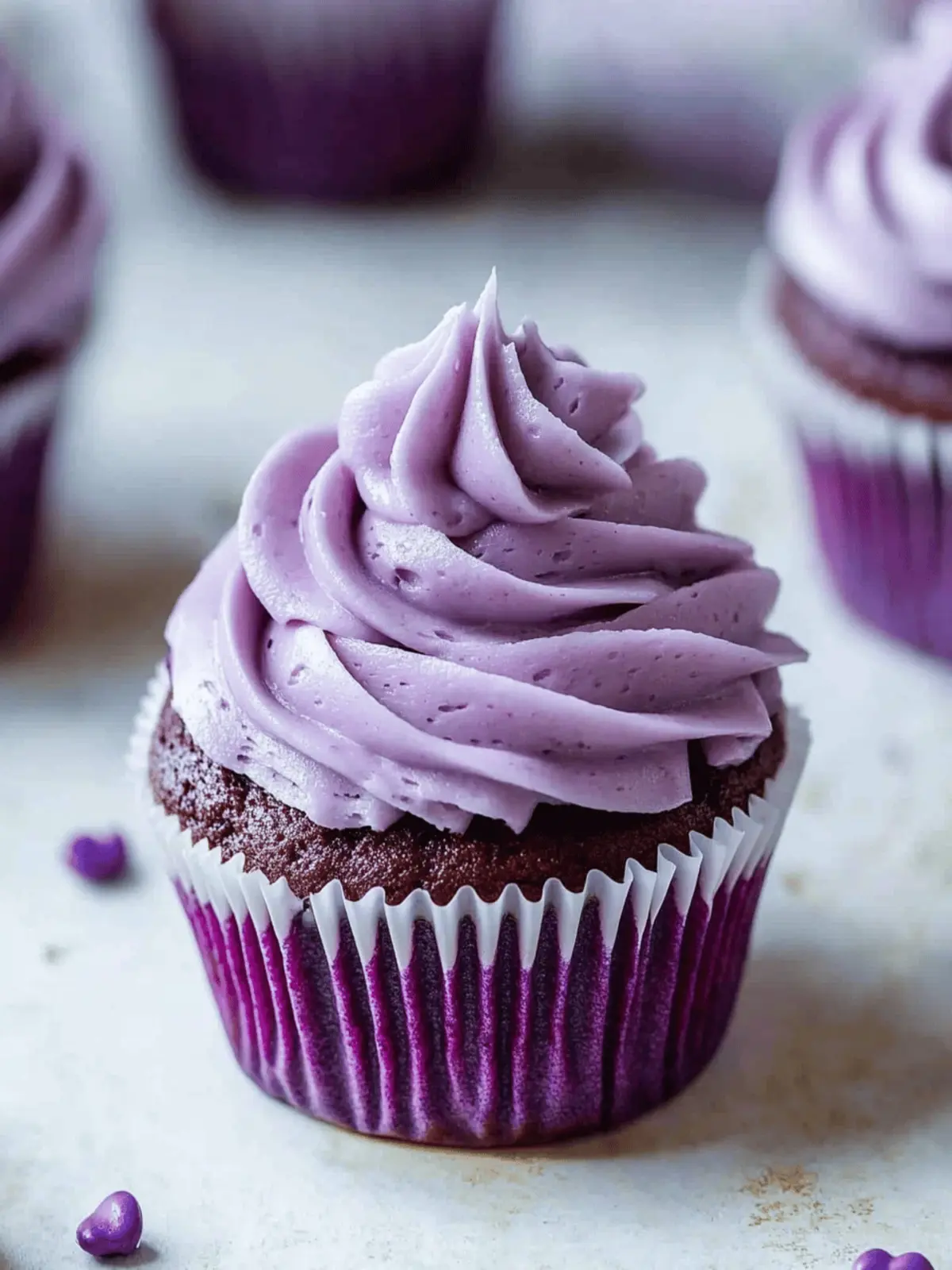 Ube Buttercream Frosted Cupcakes