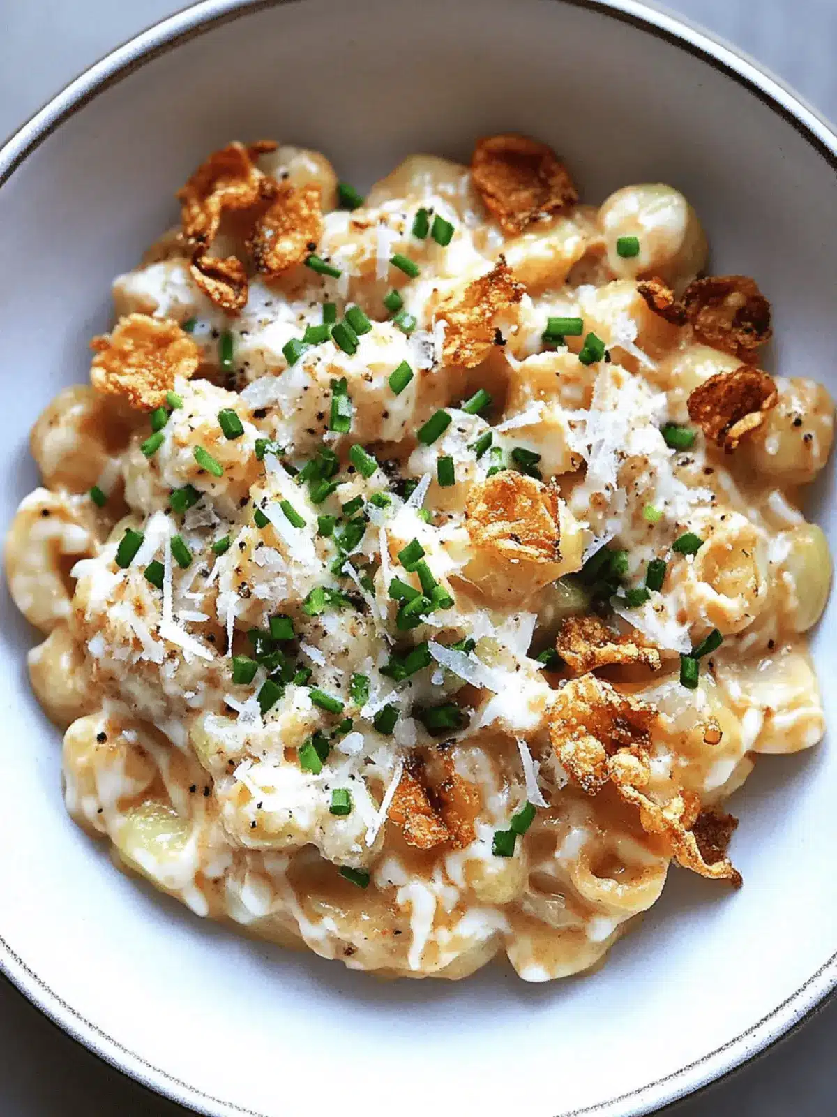 Brown Butter Miso & Roasted Garlic Radiatori with Crispy Shallots
