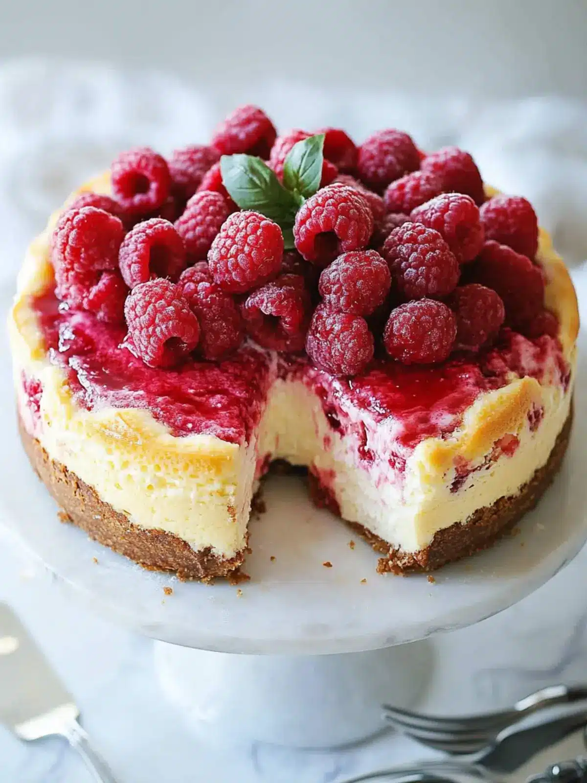 Raspberry Limoncello Souffle Cheesecake