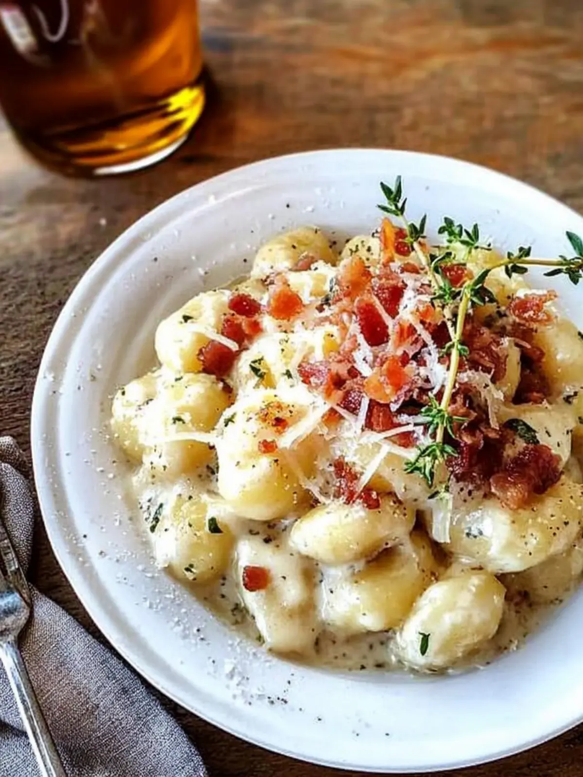 Gnocchi with Bacon Cream Sauce