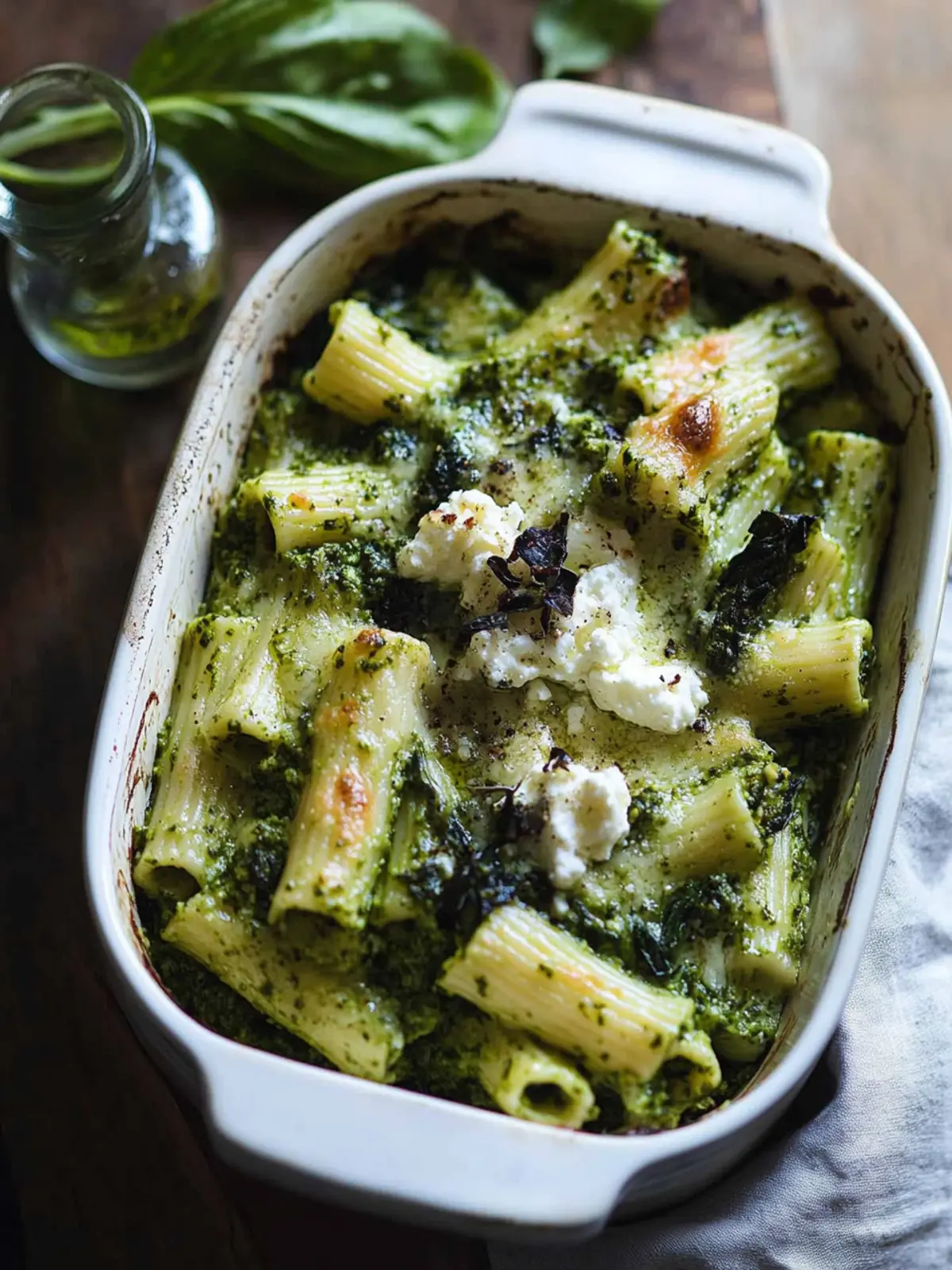 Baked Rigatoni With Spinach Pesto And Ricotta Bliss 2 Baked Rigatoni With Spinach Pesto And Ricotta