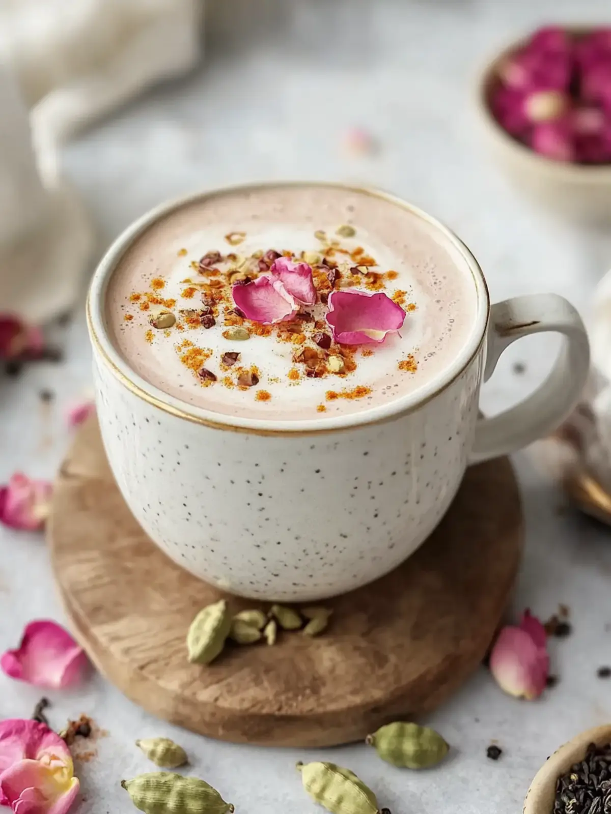 Rose Cardamom Tea Latte