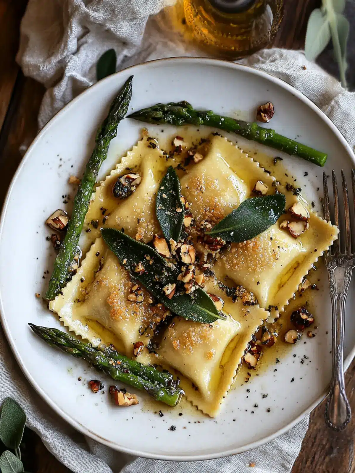 Brown Butter Sage & Hazelnut Ravioli with Asparagus Bliss 3 Brown Butter Sage & Hazelnut Ravioli with Asparagus