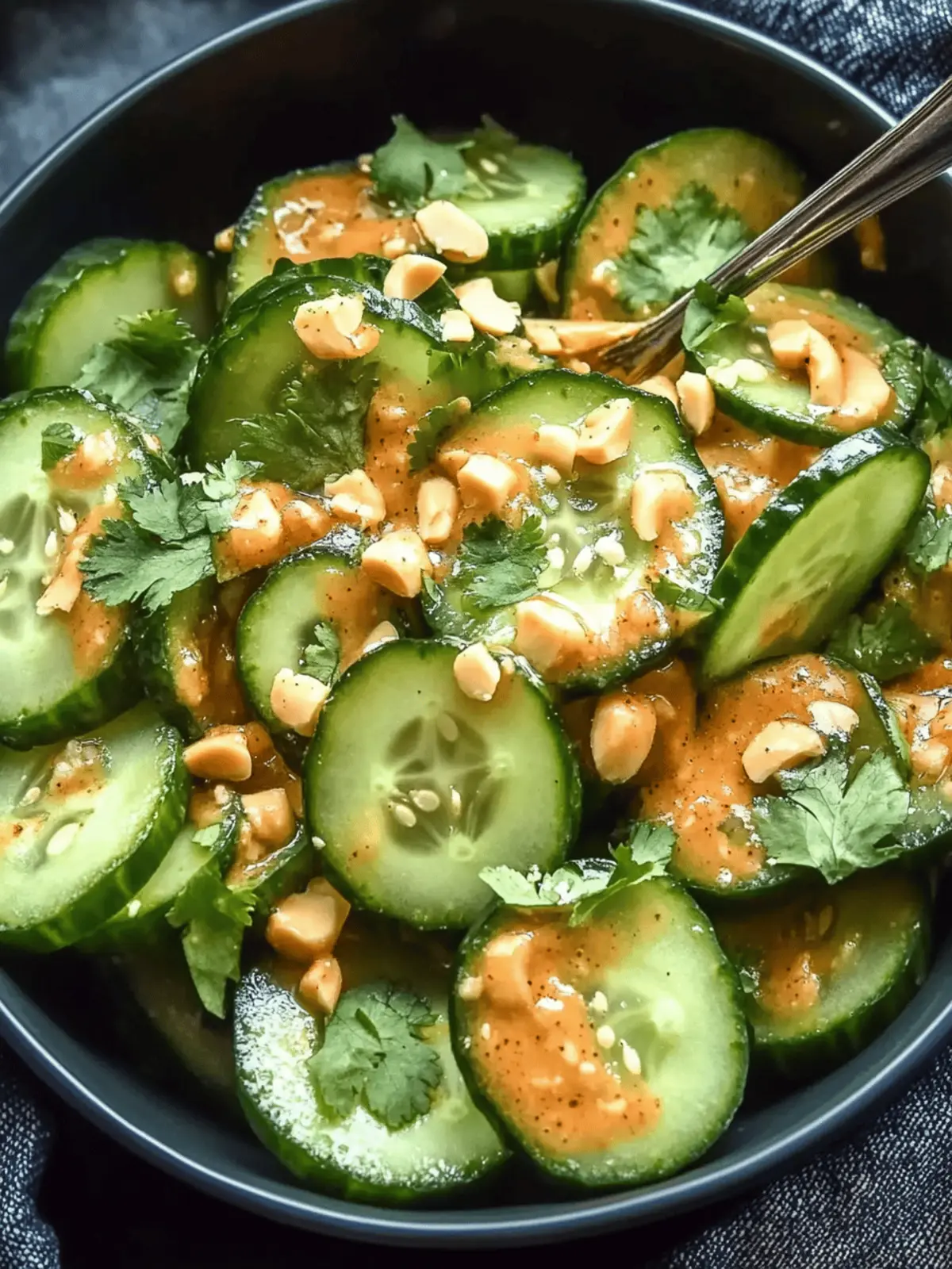 Refreshing Cucumber Salad with Spicy Peanut Dressing
