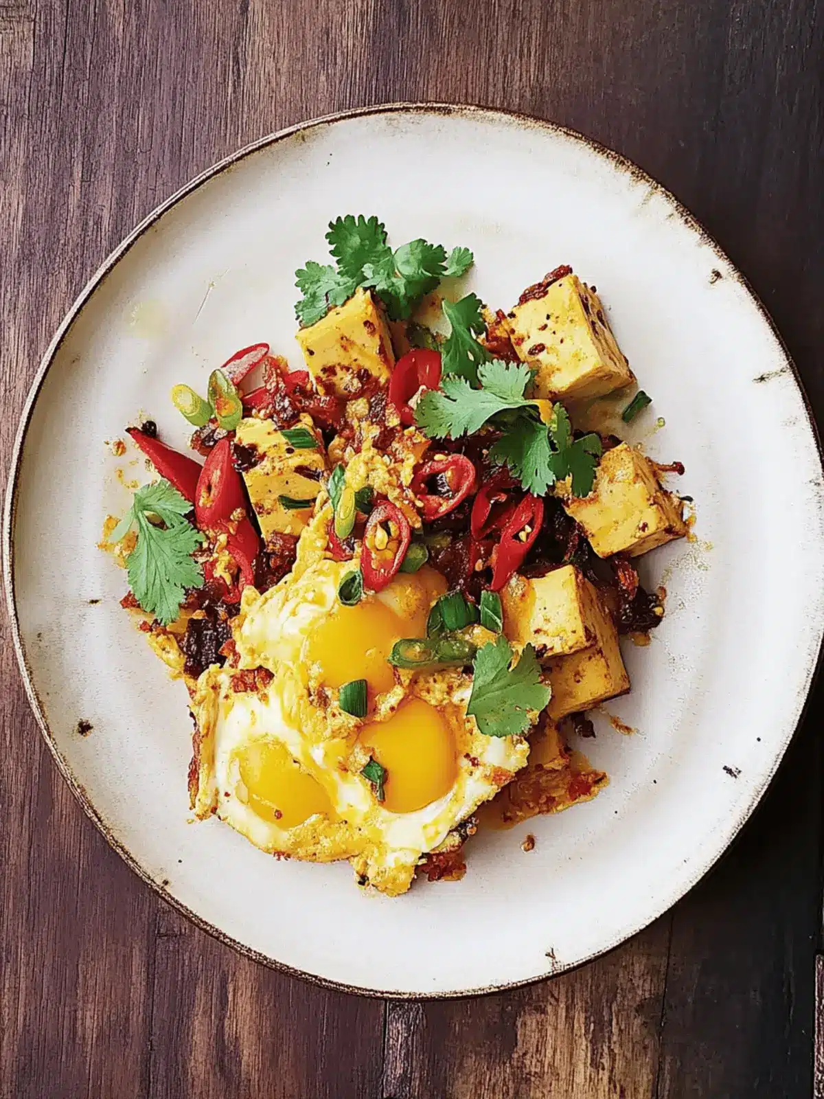 Spicy tofu & sweet pepper eggs