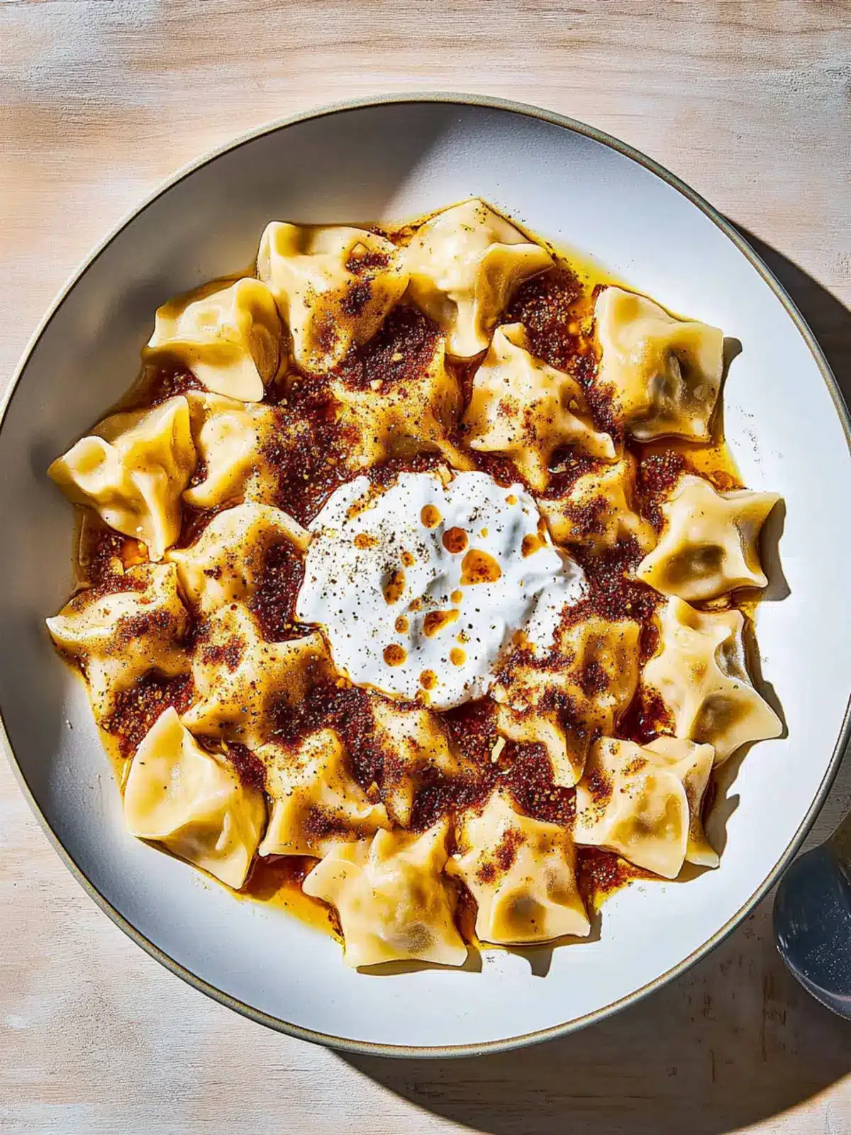 Manti Turkish Dumplings with Garlicky Yogurt and Spiced Oil