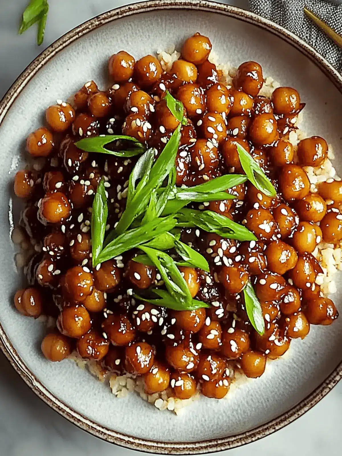 Vegan Sticky Sesame Chickpeas