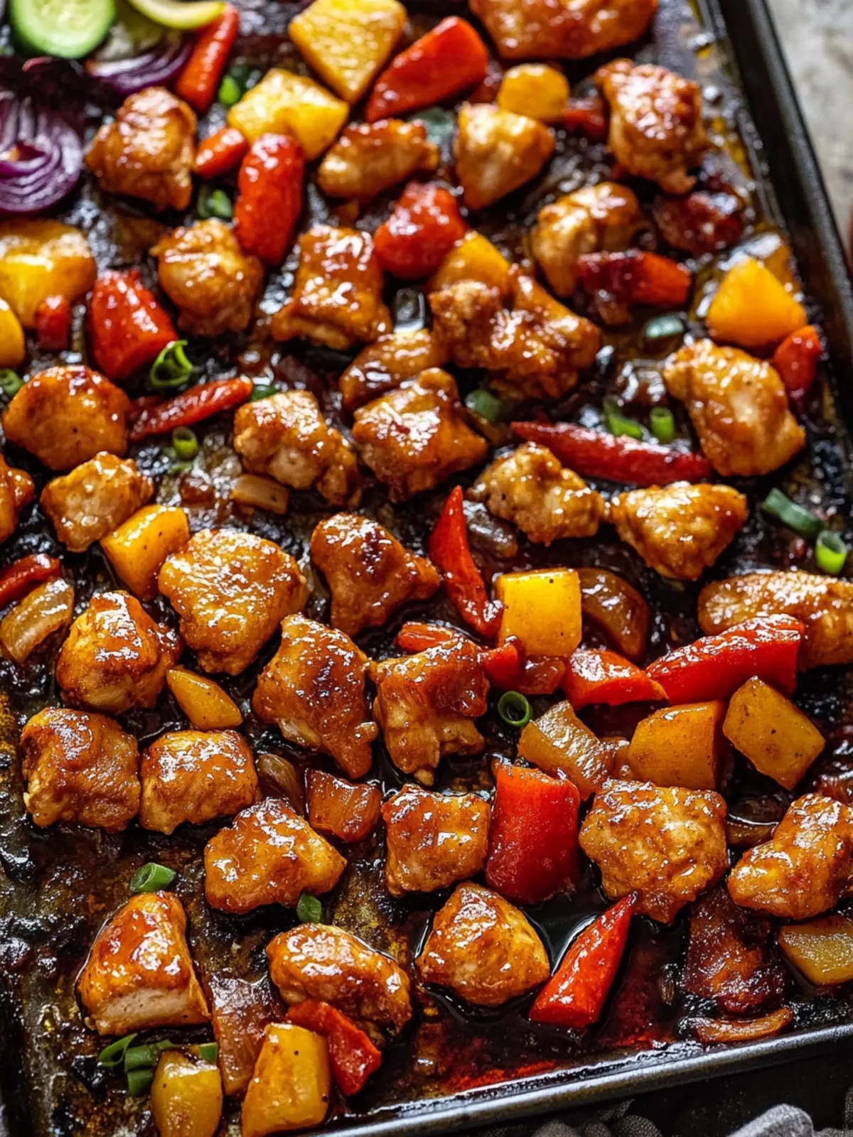 Sheet Pan Sticky Sweet and Sour Chicken