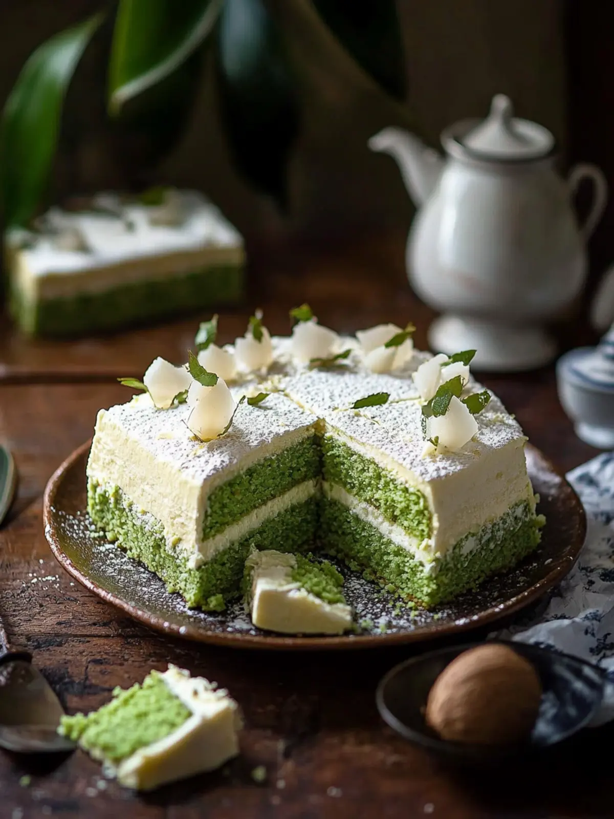 Coconut and Pandan Layer Cake