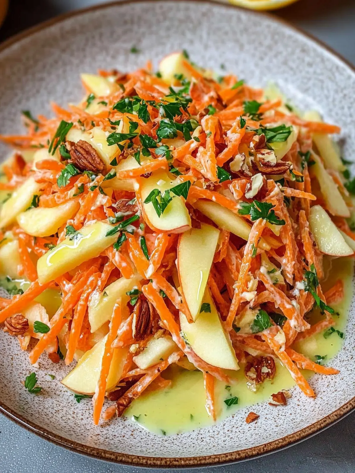 Crunchy Apple Carrot Salad with Creamy Citrus Dressing