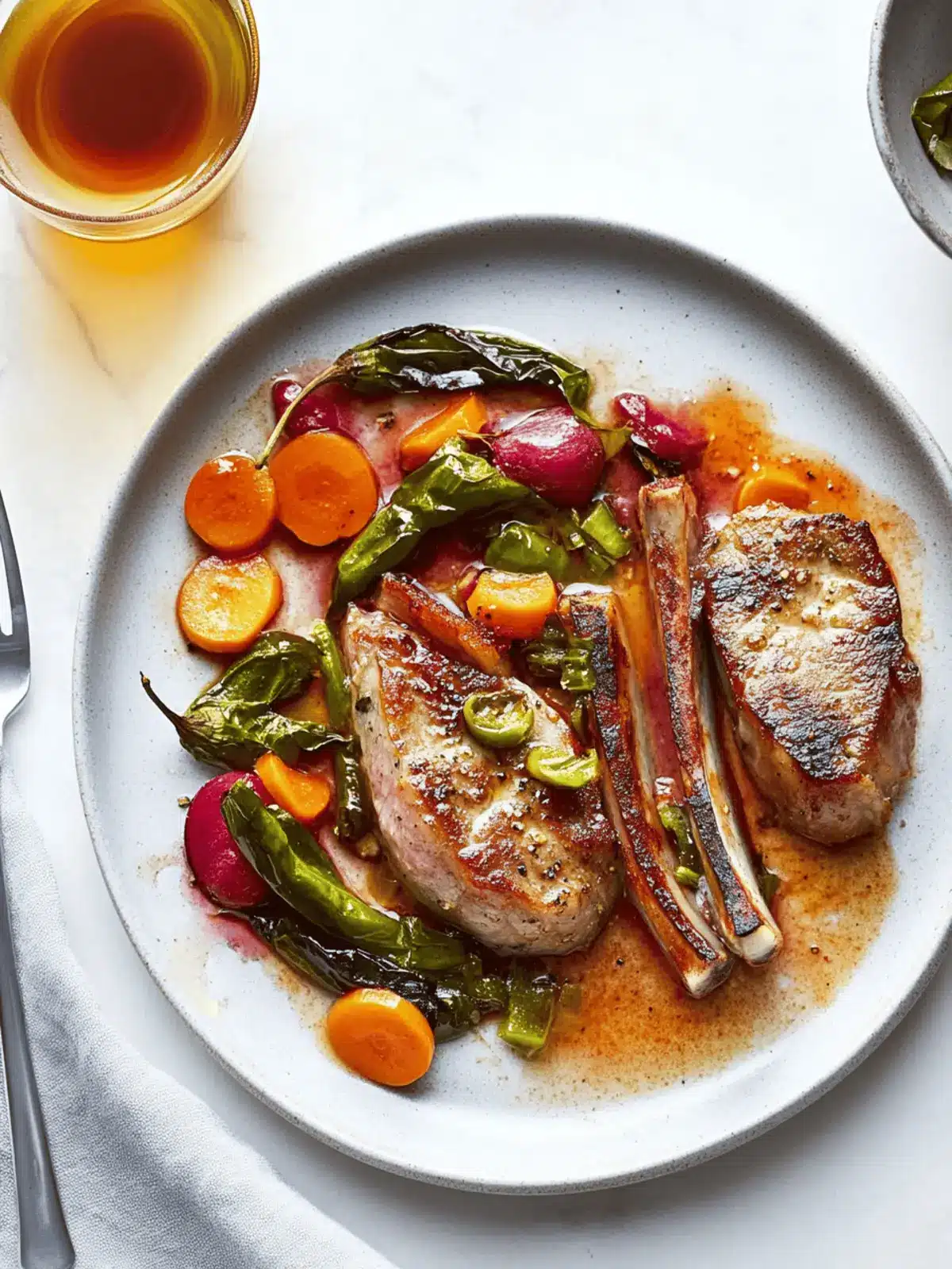 Pork Chops and PadrÃ³n Chiles en EscabÃ¨che