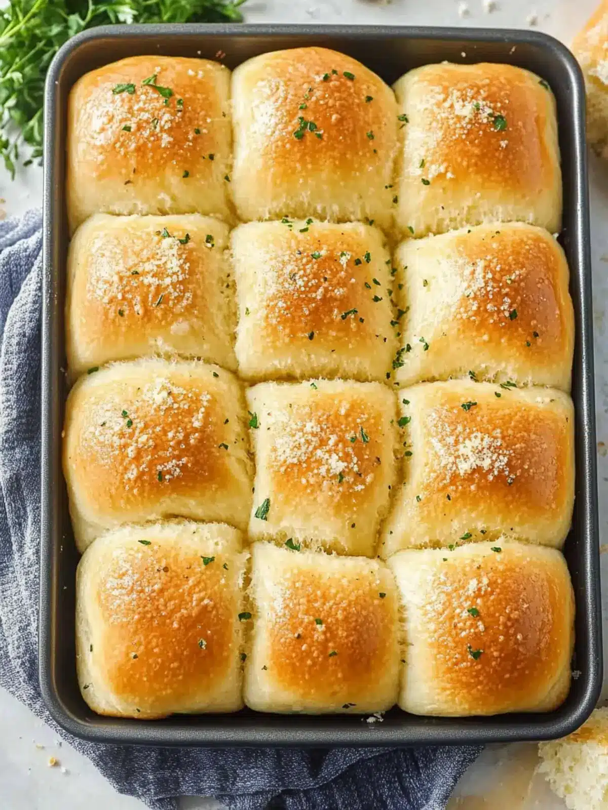 30-Minute Garlic Parmesan Dinner Rolls