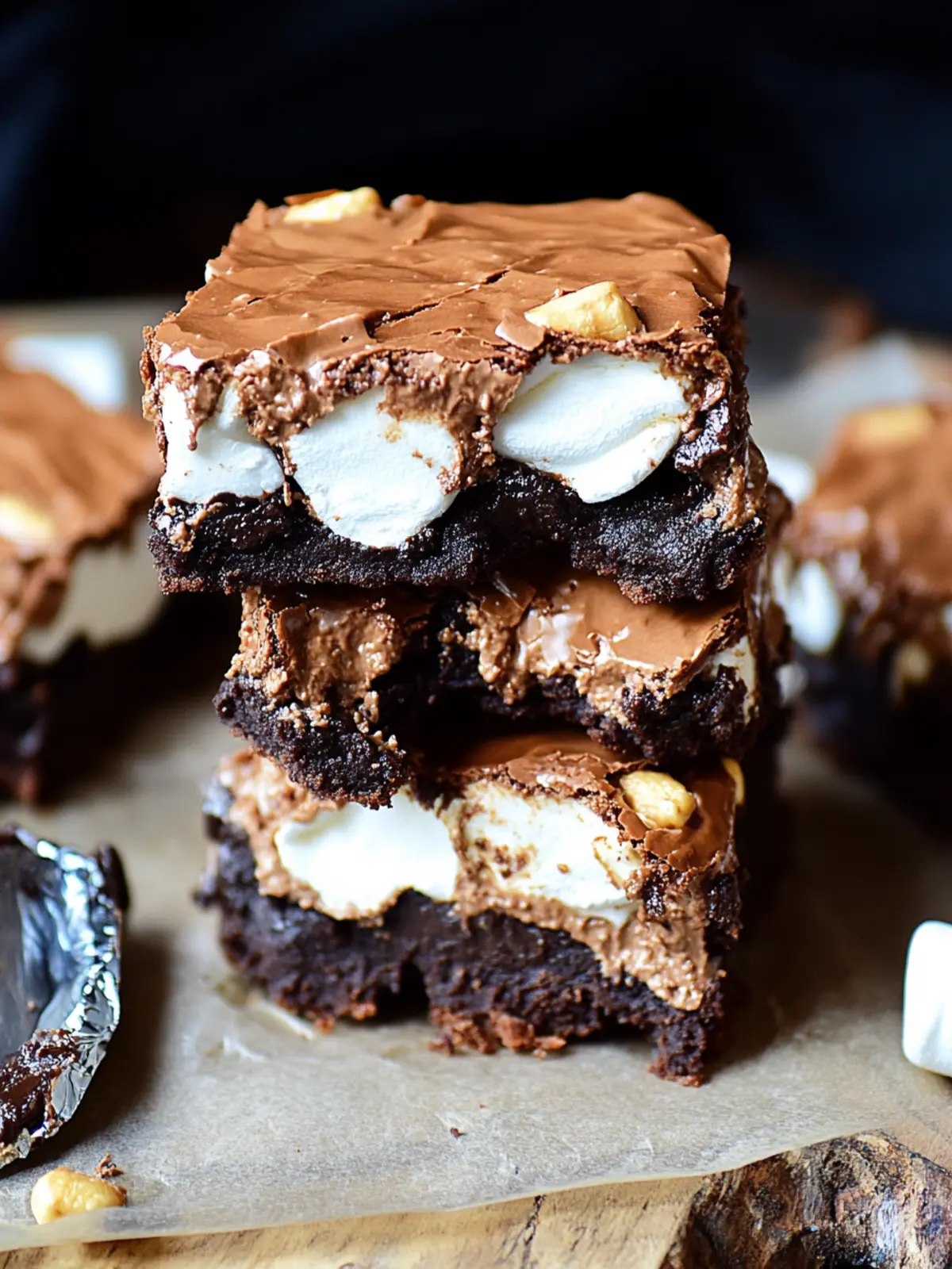 Flourless Marshmallow Crunch Brownies