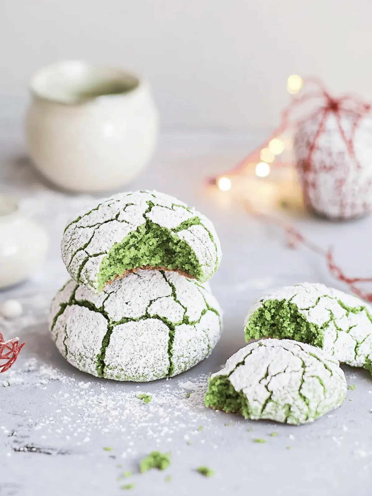 Pandan Crinkle Cookies