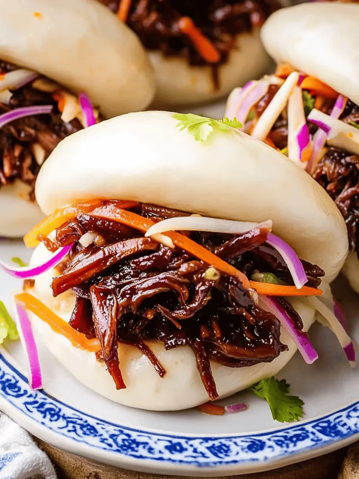 Sweet & Spicy Soy Braised Short Rib Steamed Buns (Bao)