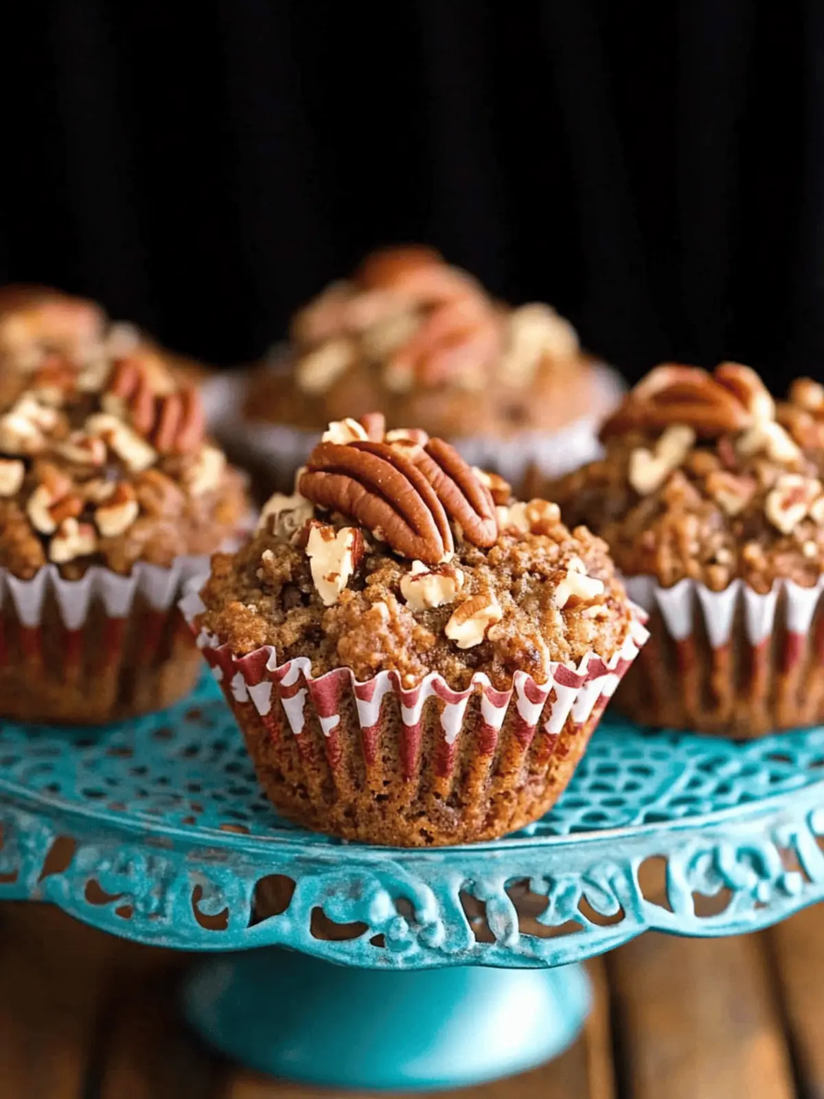 Morning Glory Muffins with Candied Pecan Topping