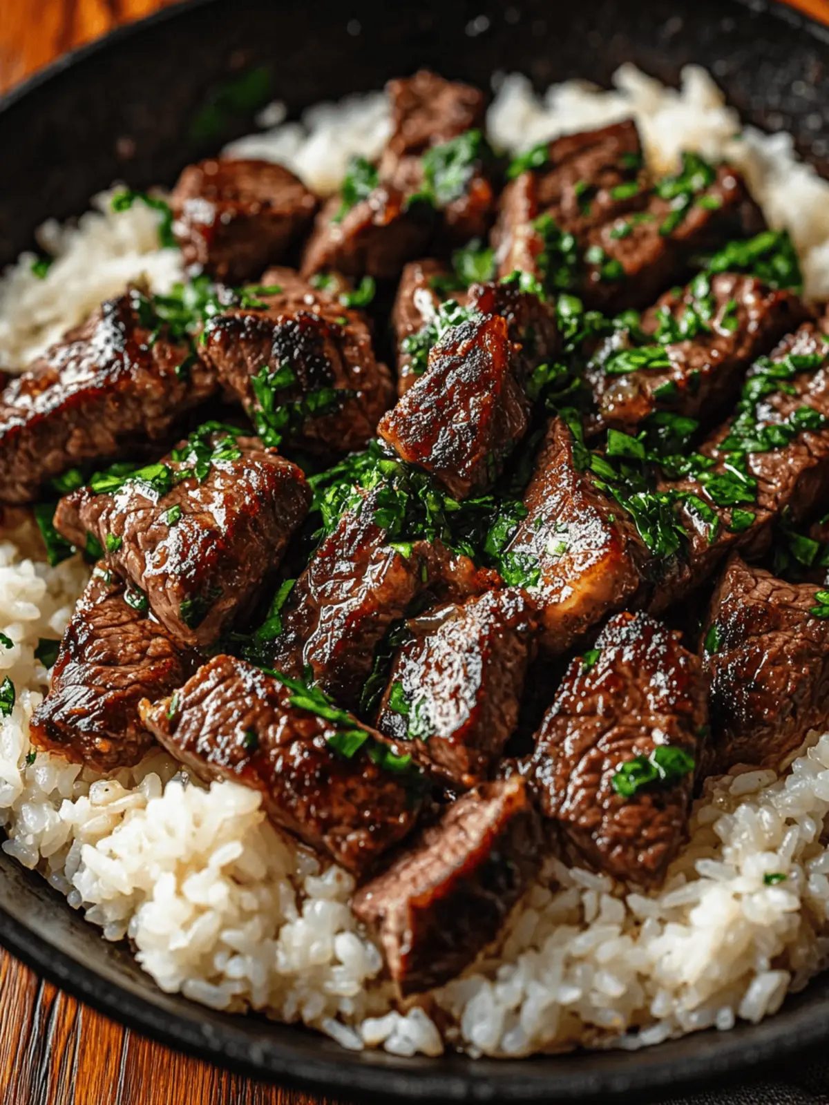 Honey Garlic Butter Steak and Rice Skillet