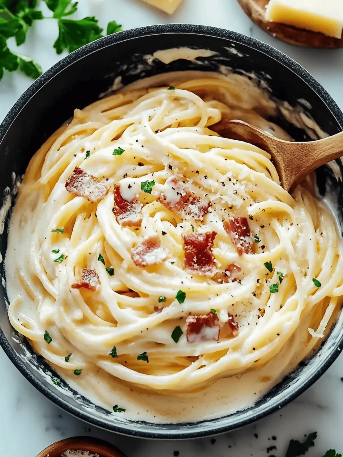 Creamy Bacon Carbonara Pasta