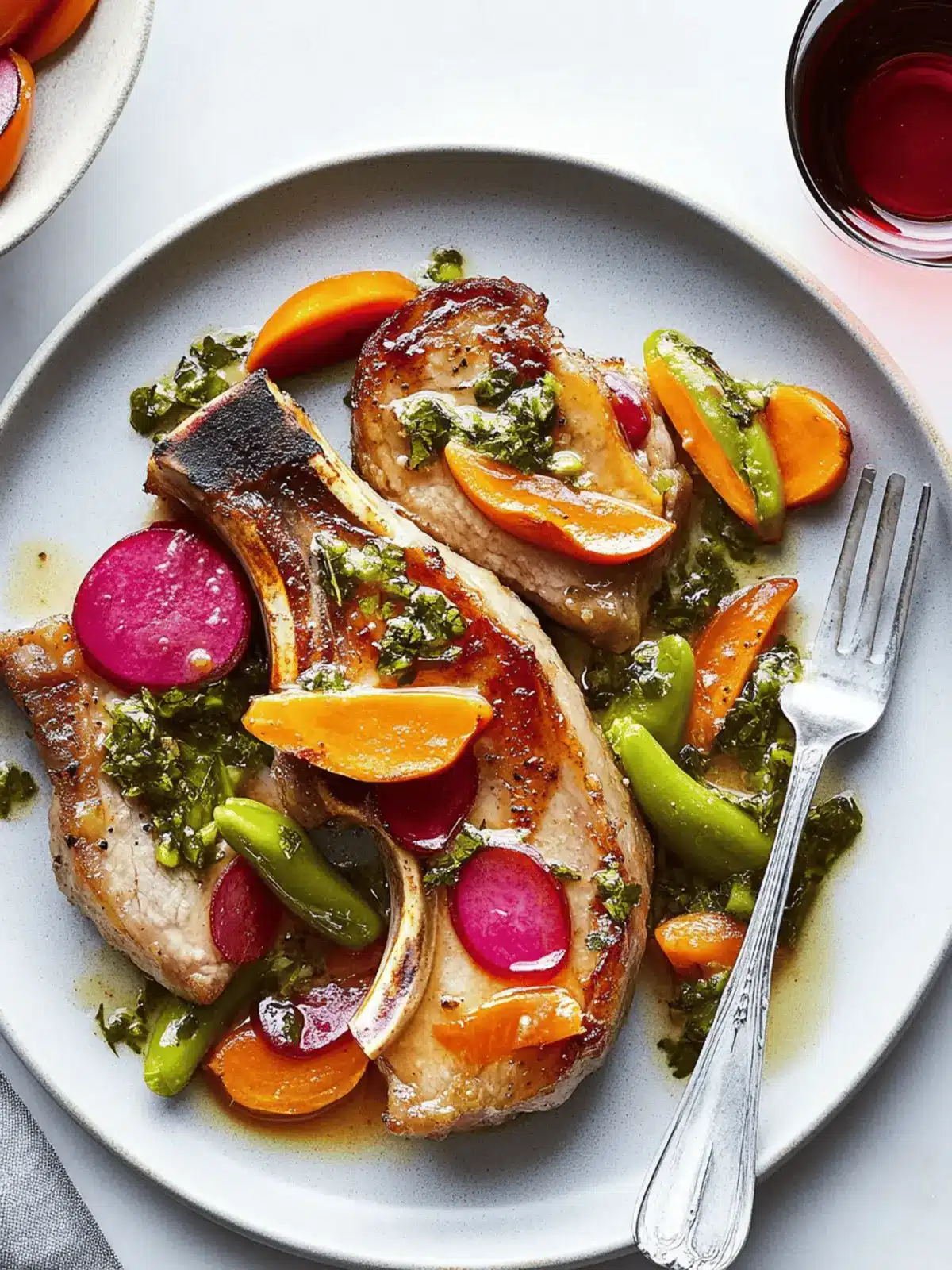 Pork Chops and PadrÃ³n Chiles en EscabÃ¨che