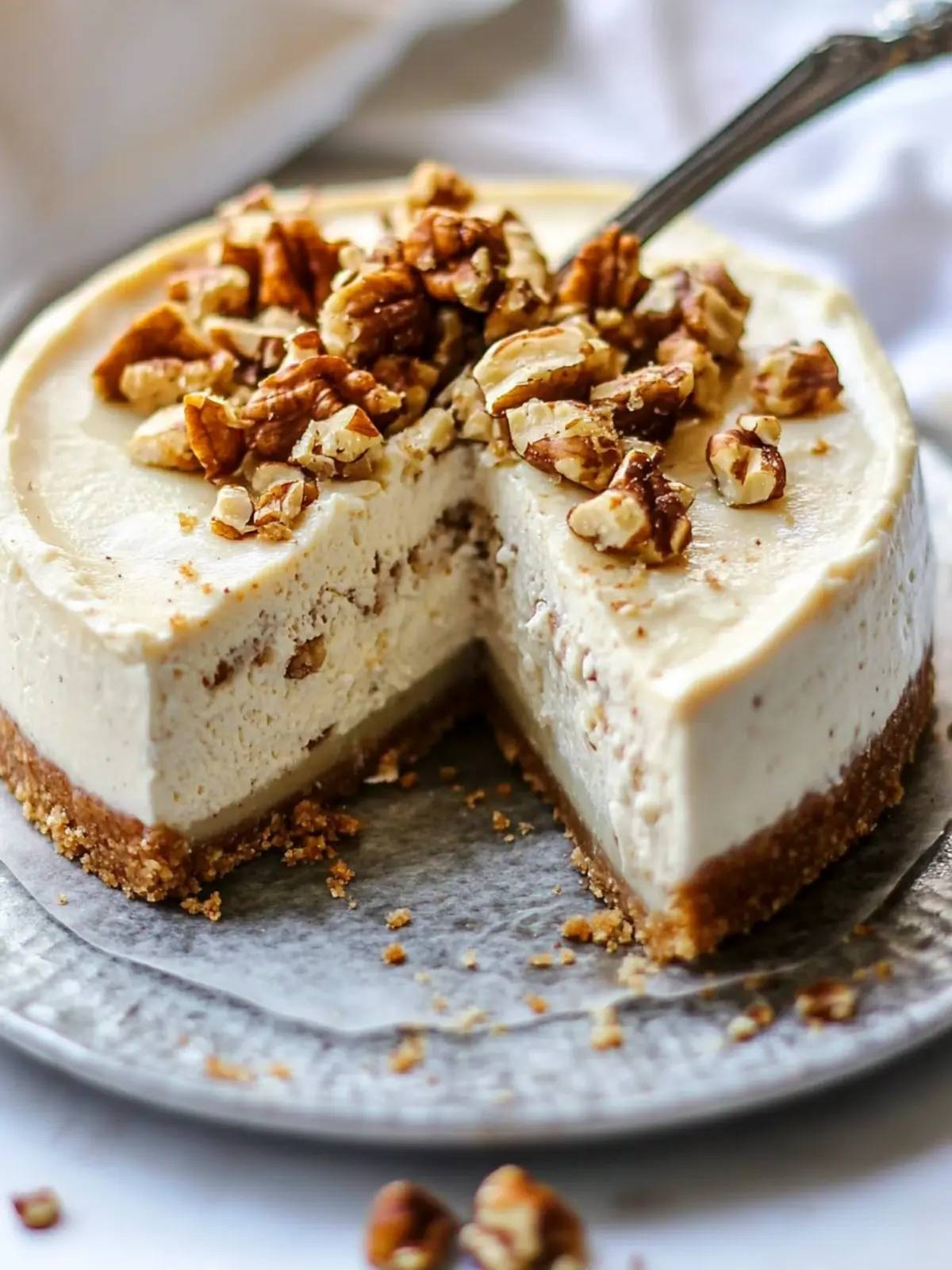 Cheesecake with Honeyed Walnuts