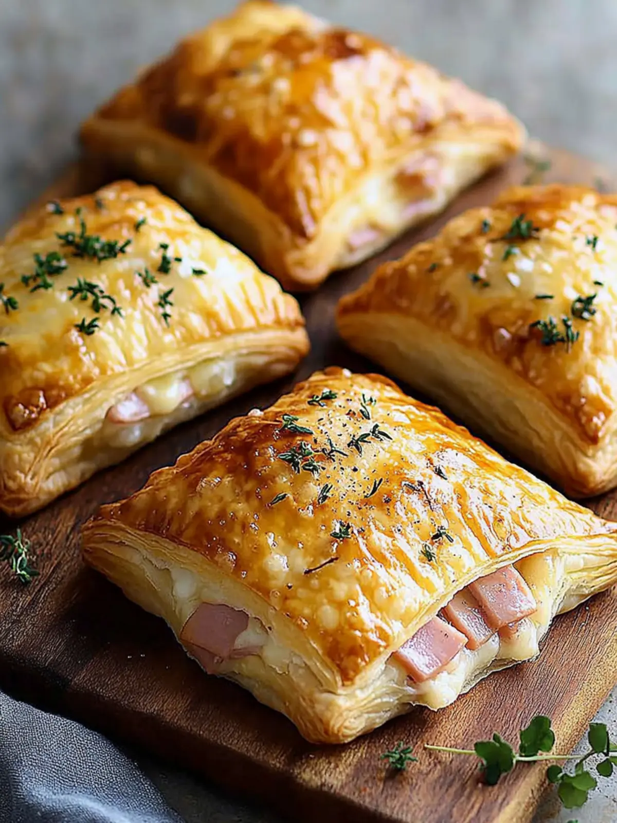 Mouthwatering Ham and Cheese Puff Pastry Pockets Recipe 4 âââââHam and Cheese Puff Pastry Pockets