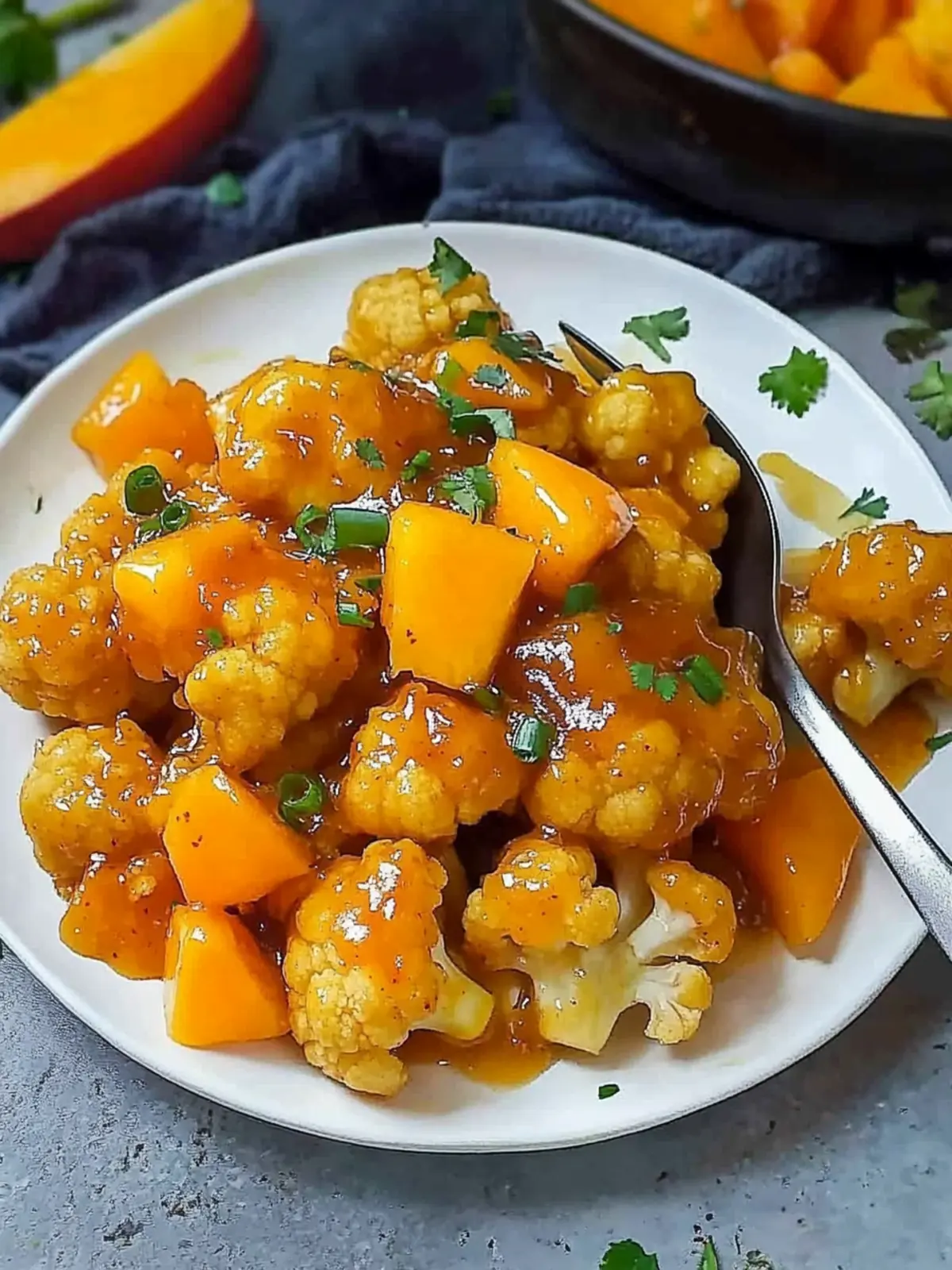 Chili Mango Glazed Cauliflower
