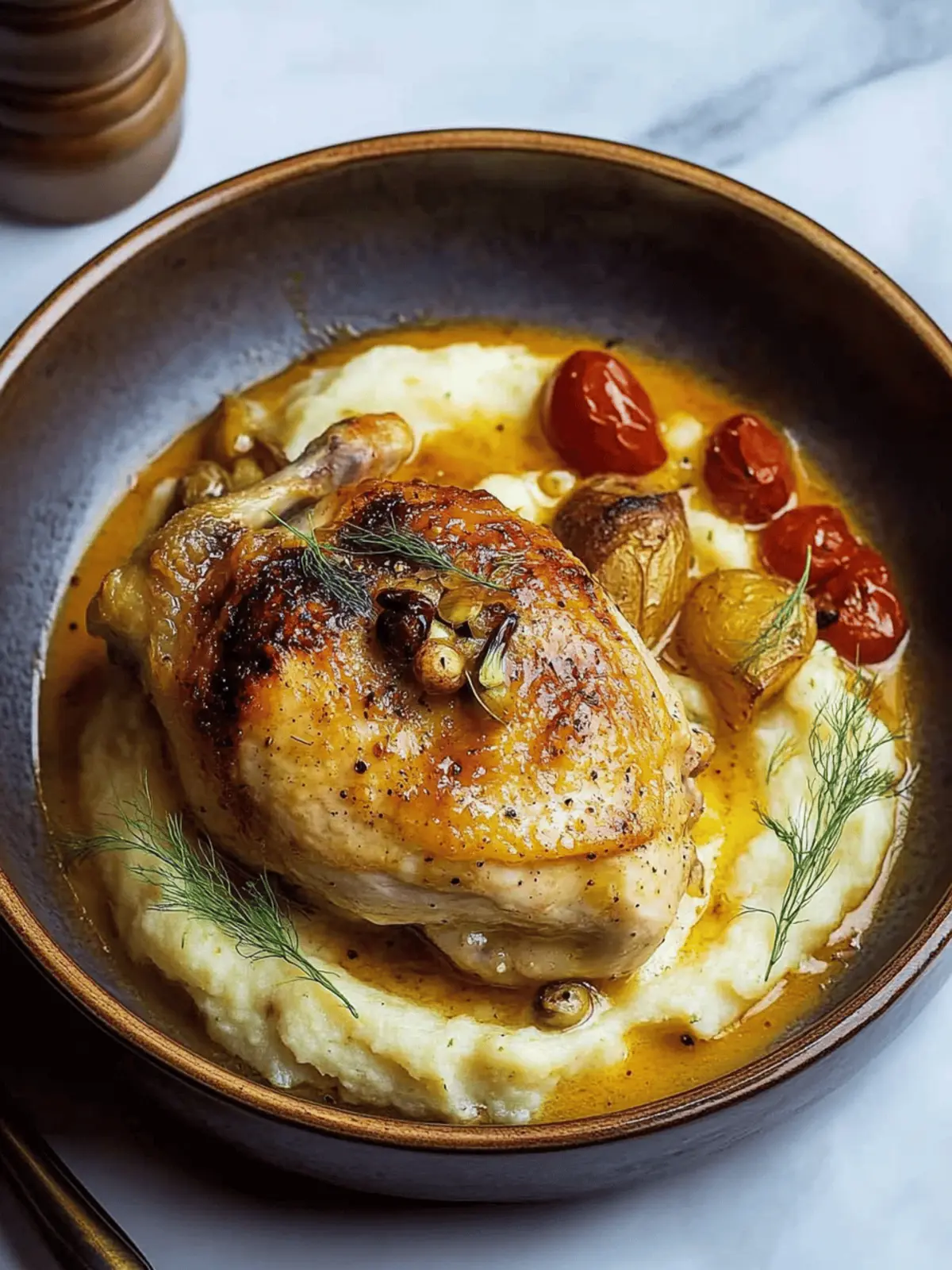 Savory Roast Chicken and Fennel with Creamy Mashed Potatoes