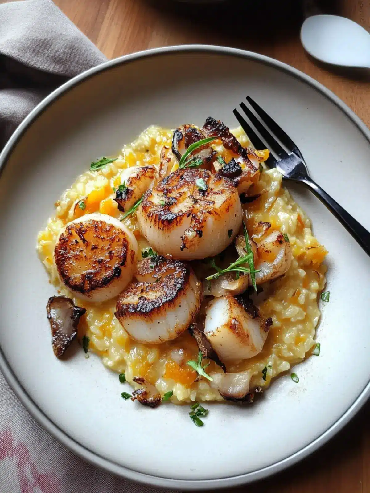 Butternut Squash Risotto with Scallops