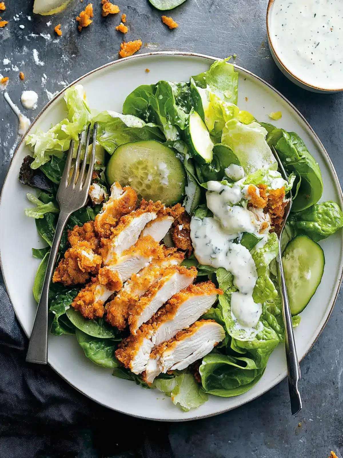 Southern Style Crispy Chicken Salad With Buttermilk Dressing