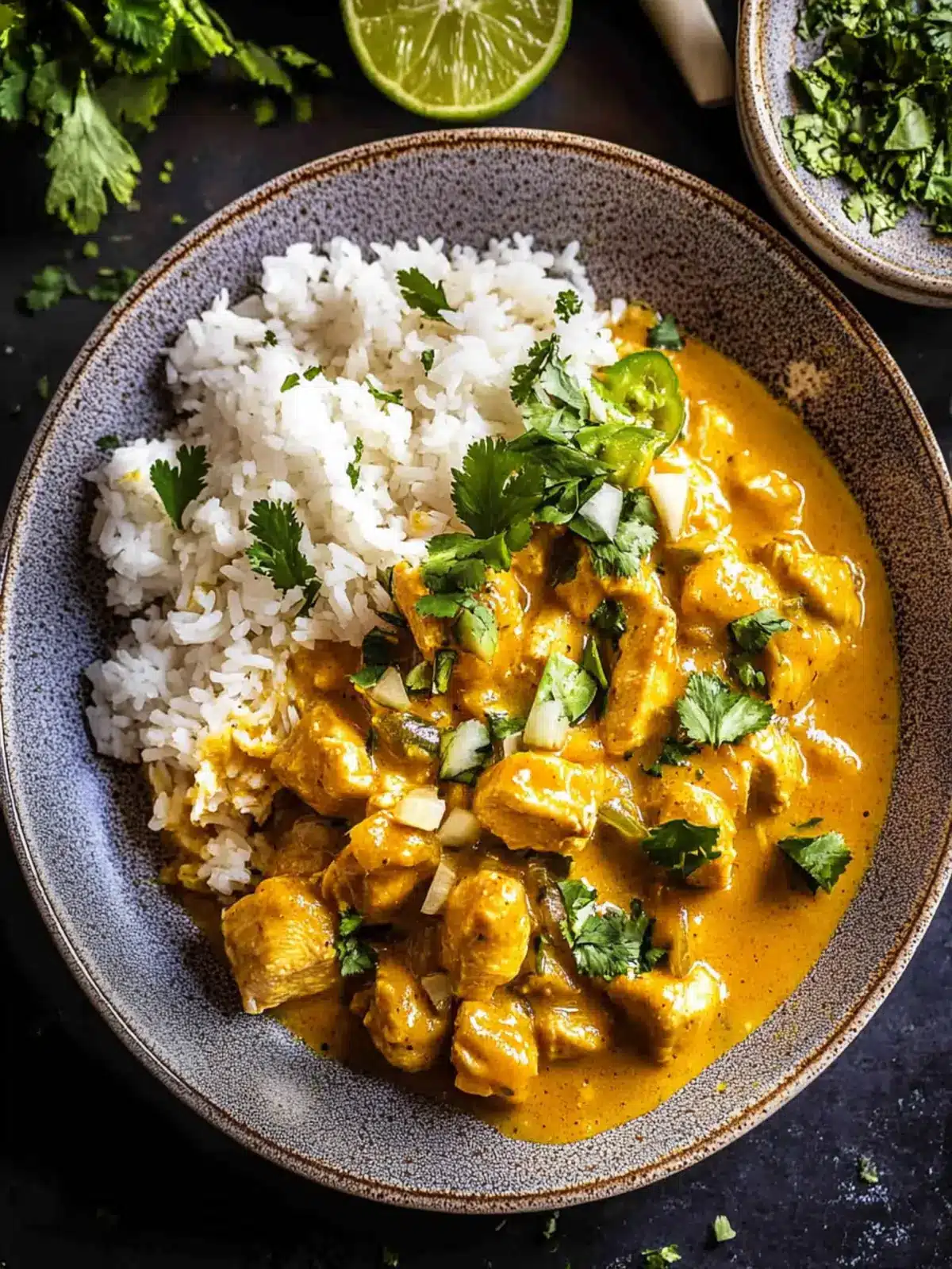 Crockpot Thai Yellow Curry Chicken with Garlic Rice