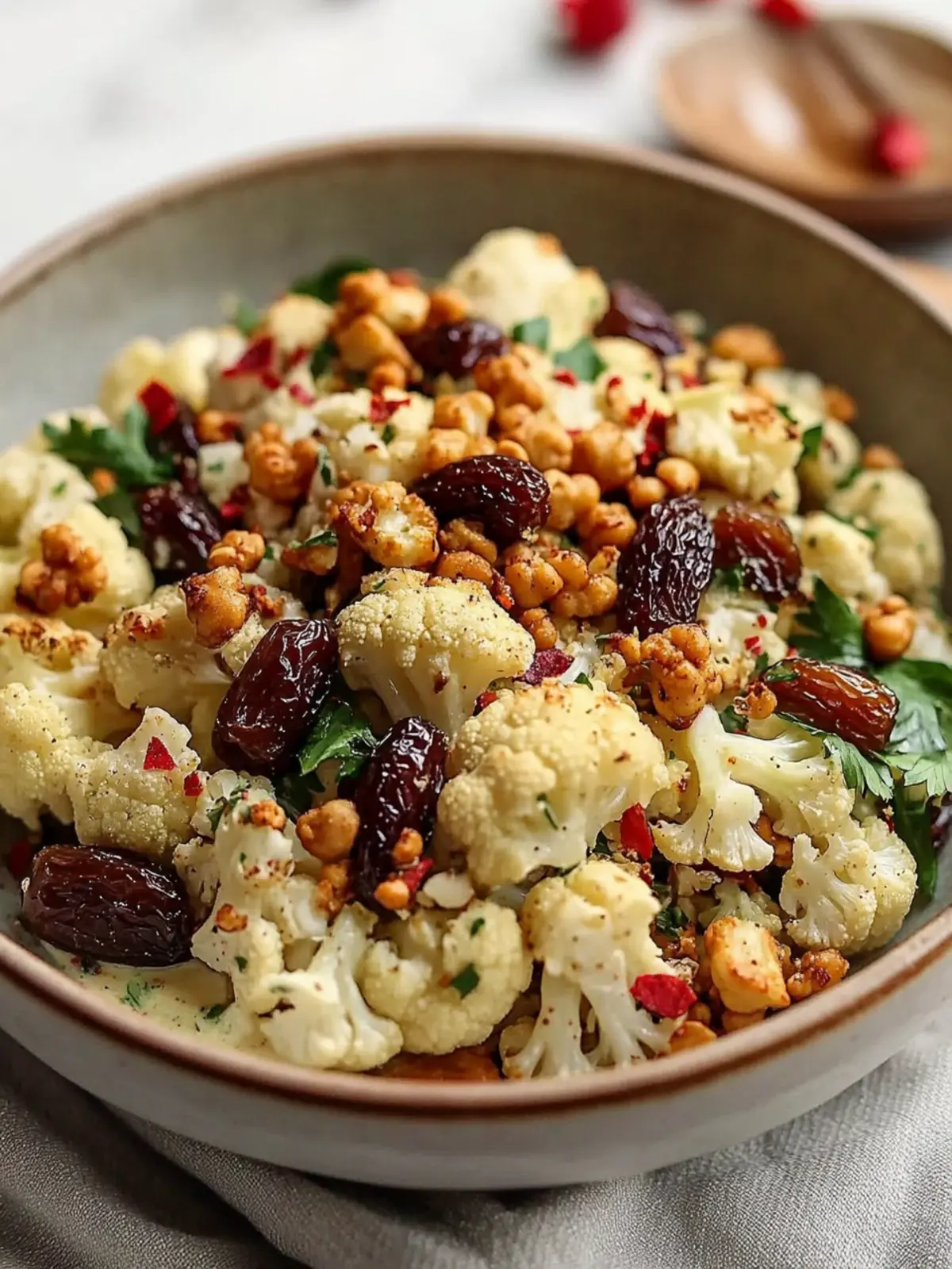 Roasted Cauliflower Date Salad