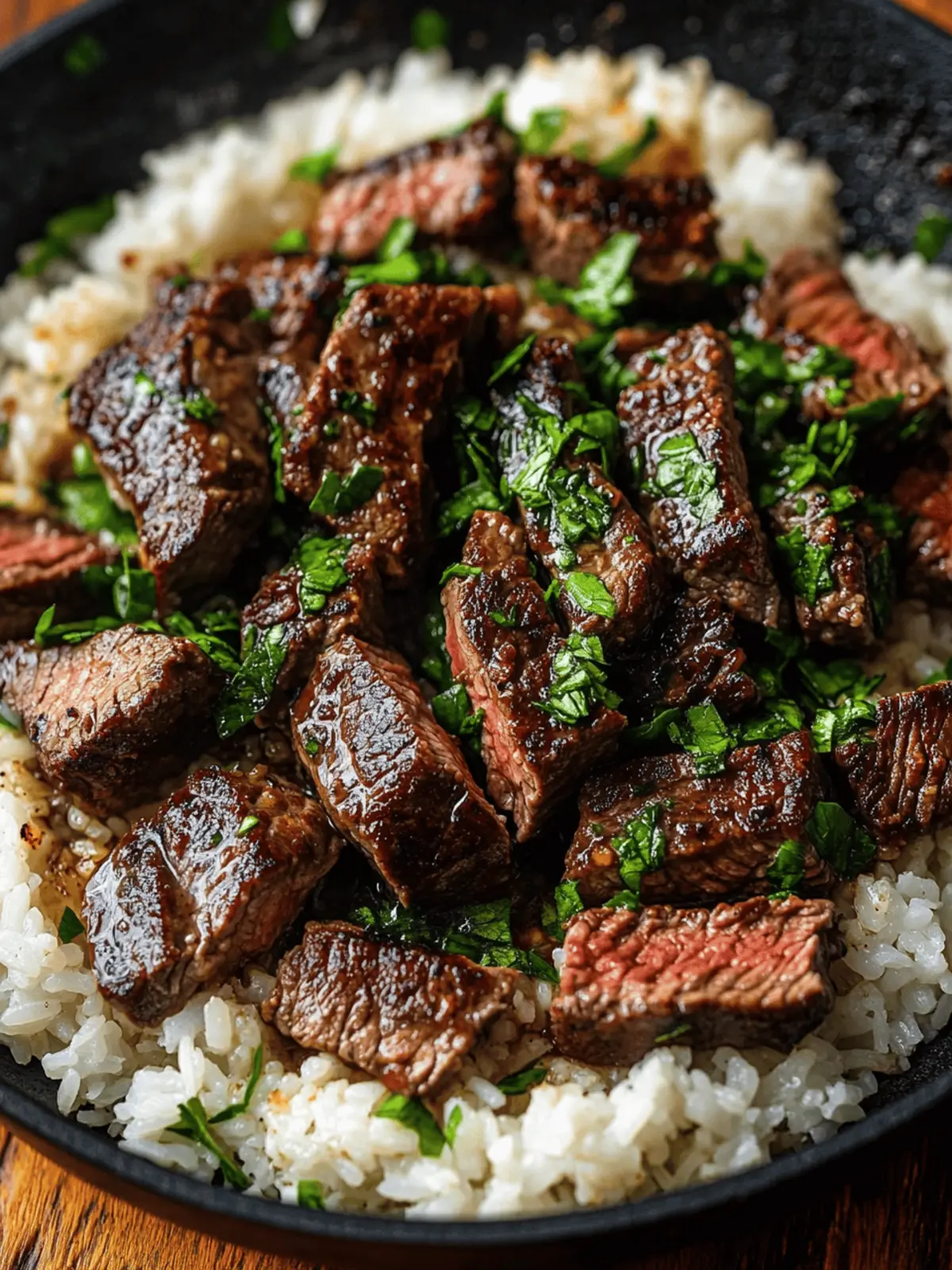 Honey Garlic Butter Steak and Rice Skillet