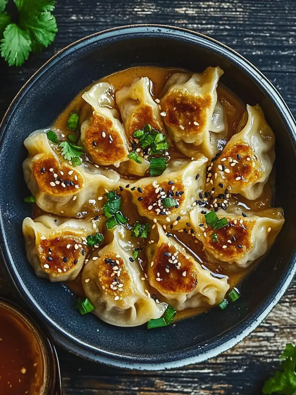 Easy Oven-Baked Dumplings with Creamy Peanut Sauce